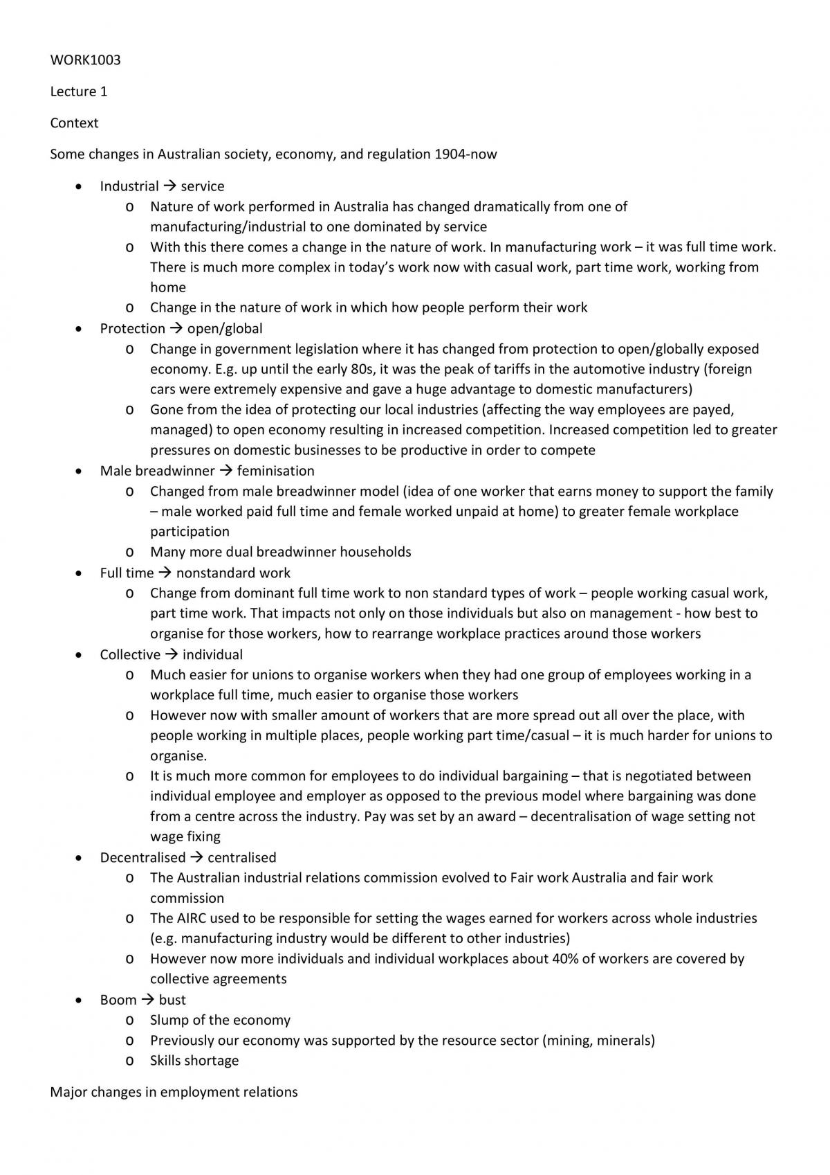 WORK1003 Complete Final study notes  - Page 1