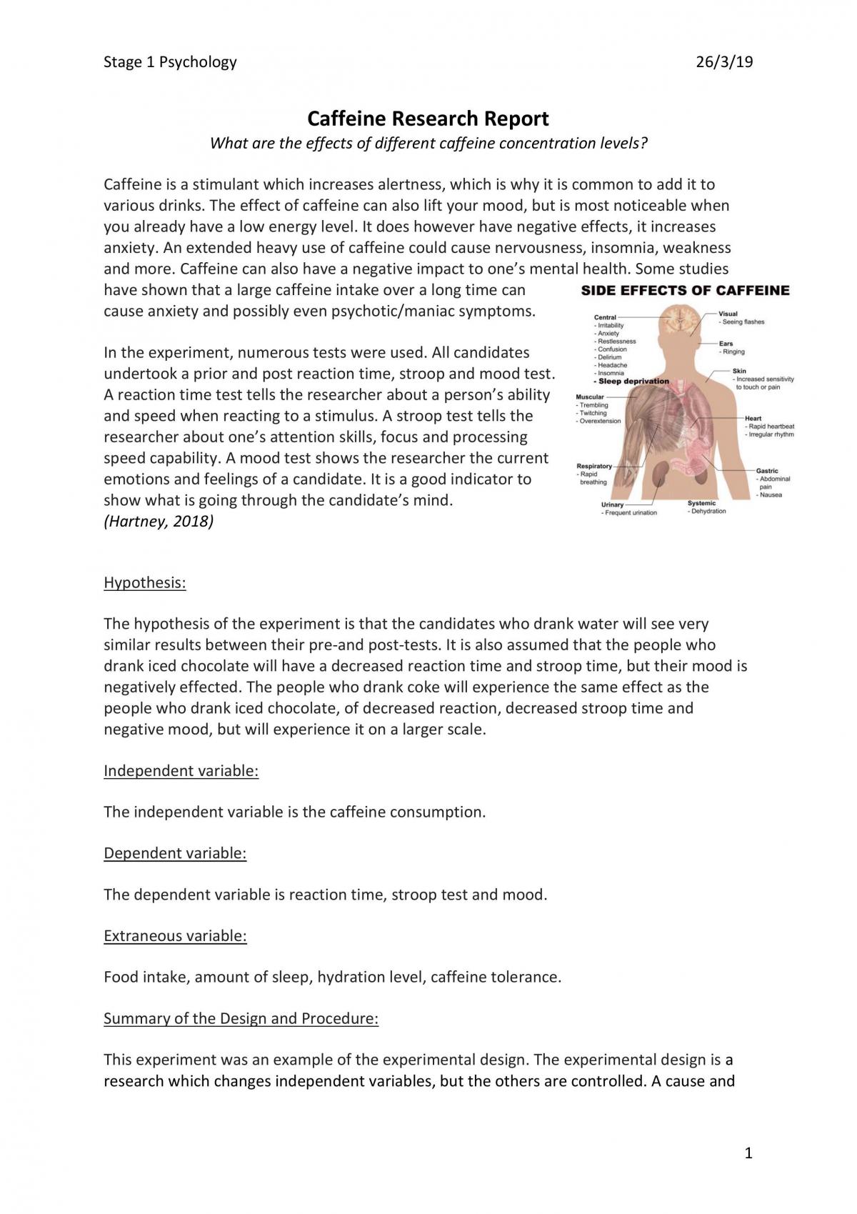 Caffeine Research Report - A Grade - Page 1