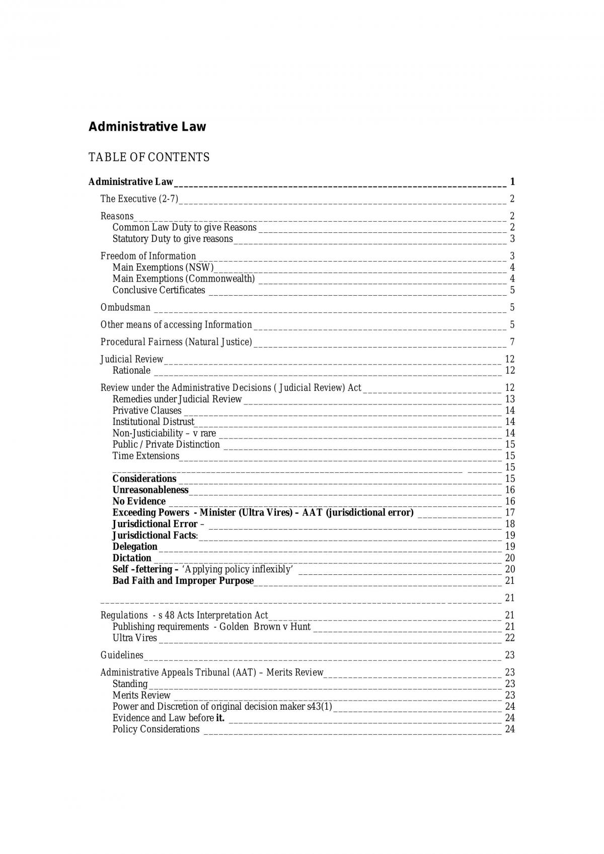 Admin Law Full Course Notes - Page 1