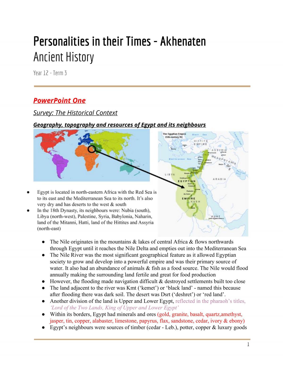 Akhenaten Notes - Page 1