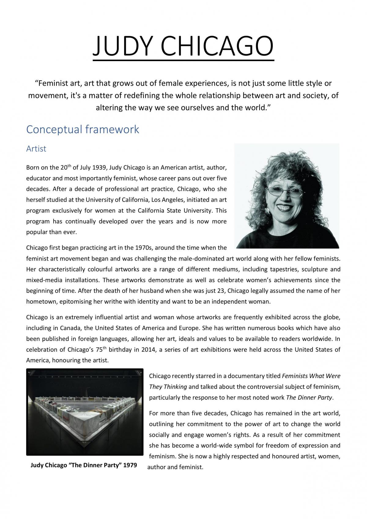 Thorough Analysis of Feminist Artists - Page 1