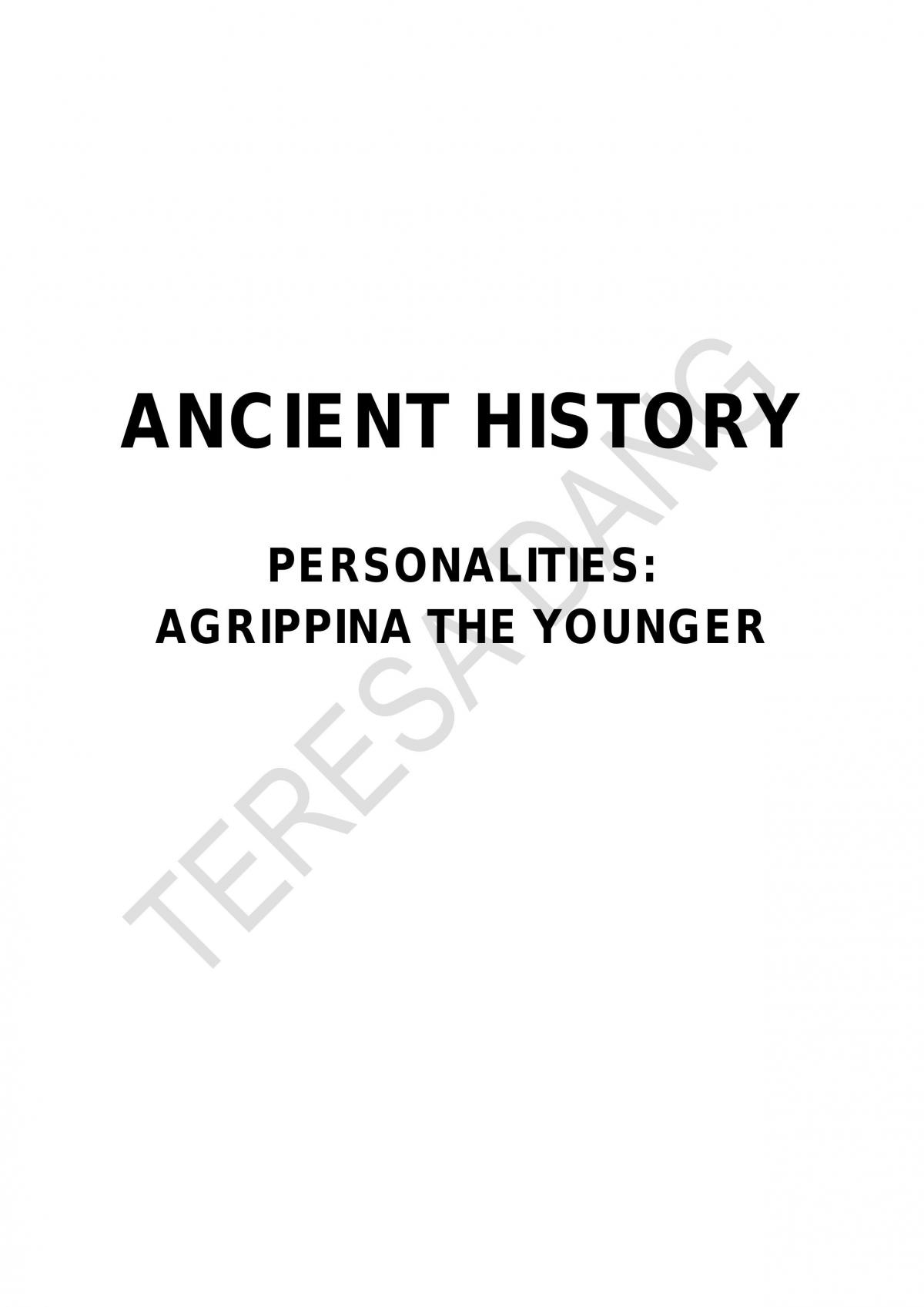 Agrippina the Younger Study Notes - Page 1