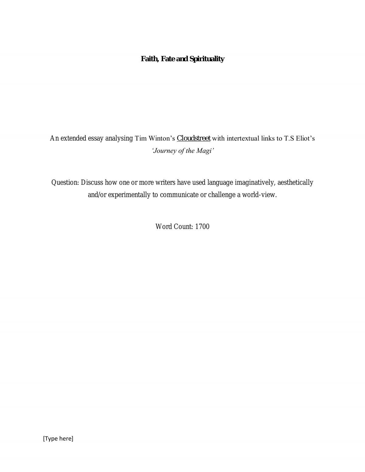 Heaney Extended Essay - Page 1