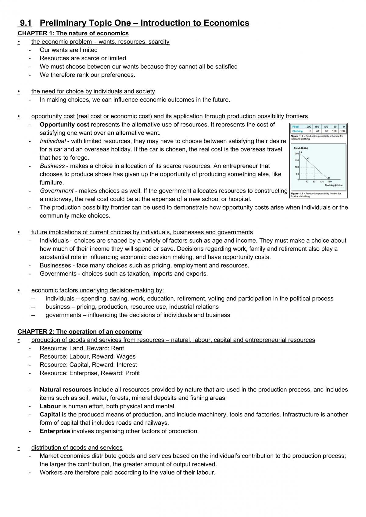 Economics Notes - Preliminary - Page 1