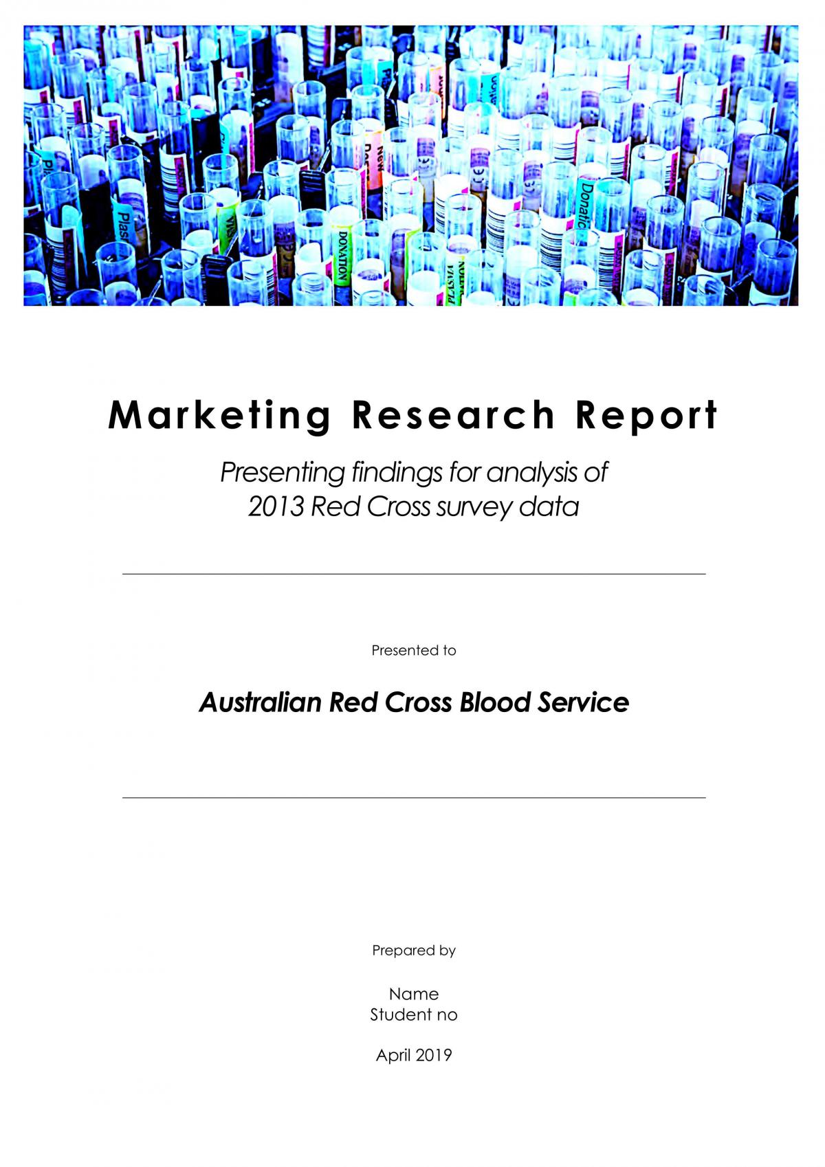 Marketing Research Report - Australian Red Cross Blood Service - Page 1