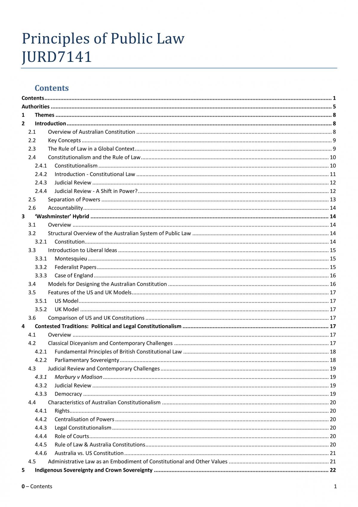Complete Notes for Principles of Public Law - Page 1