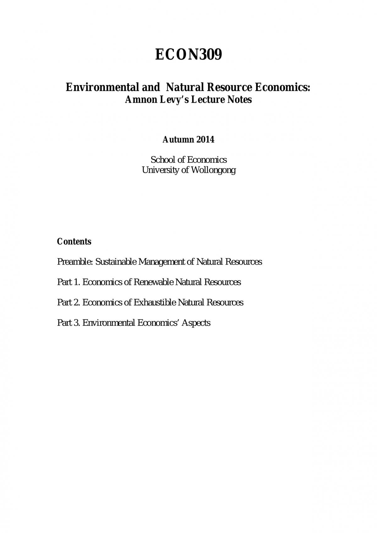 ECON309 complete notes - Page 1