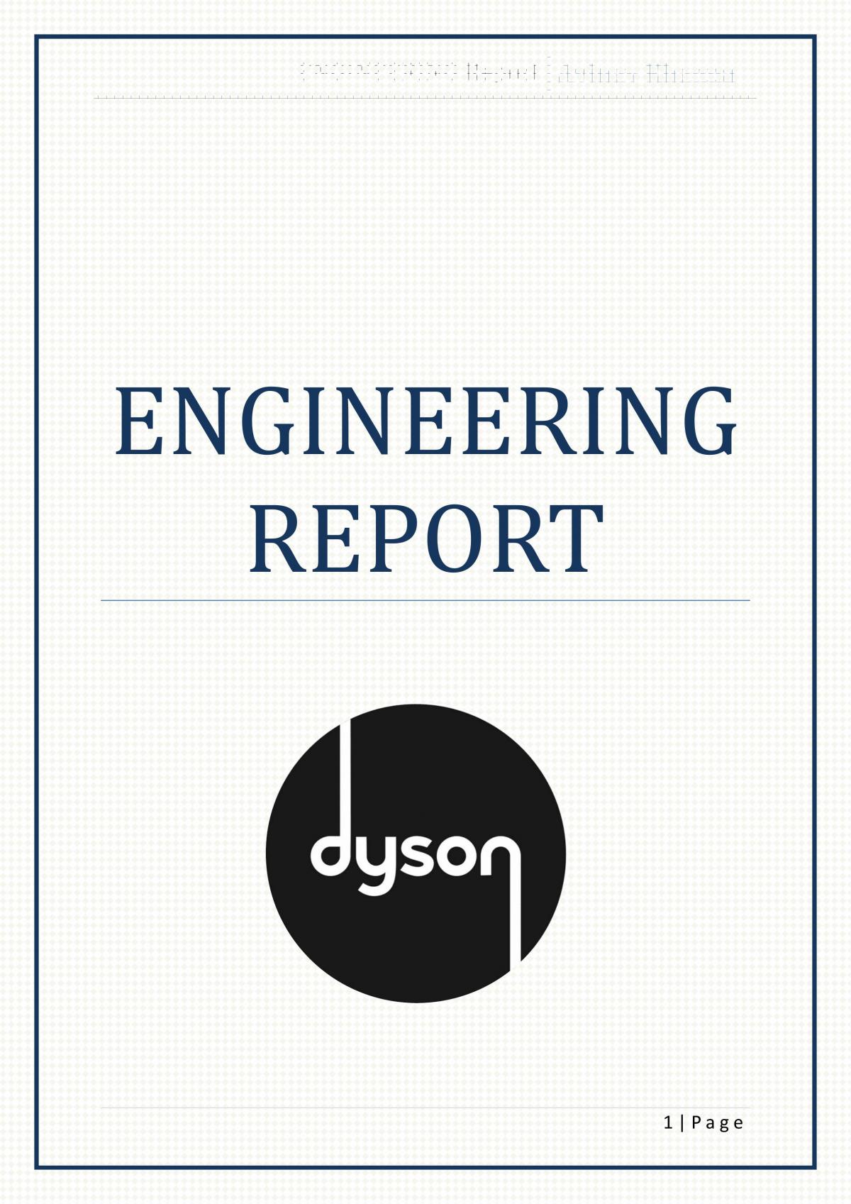 Engineering Report Dyson Vacuum  - Page 1