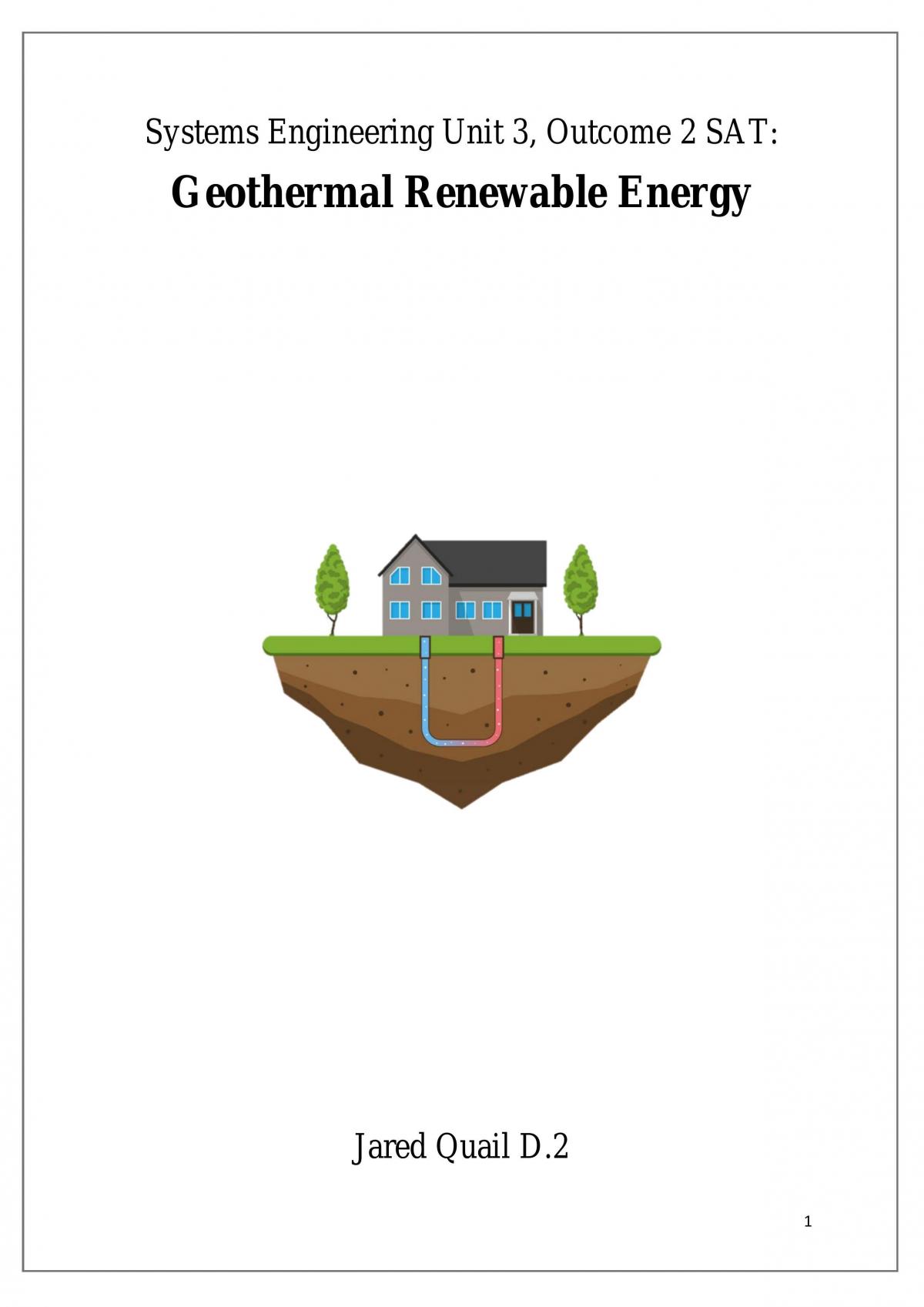 Renewable Energy Assignment Geothermal - Page 1