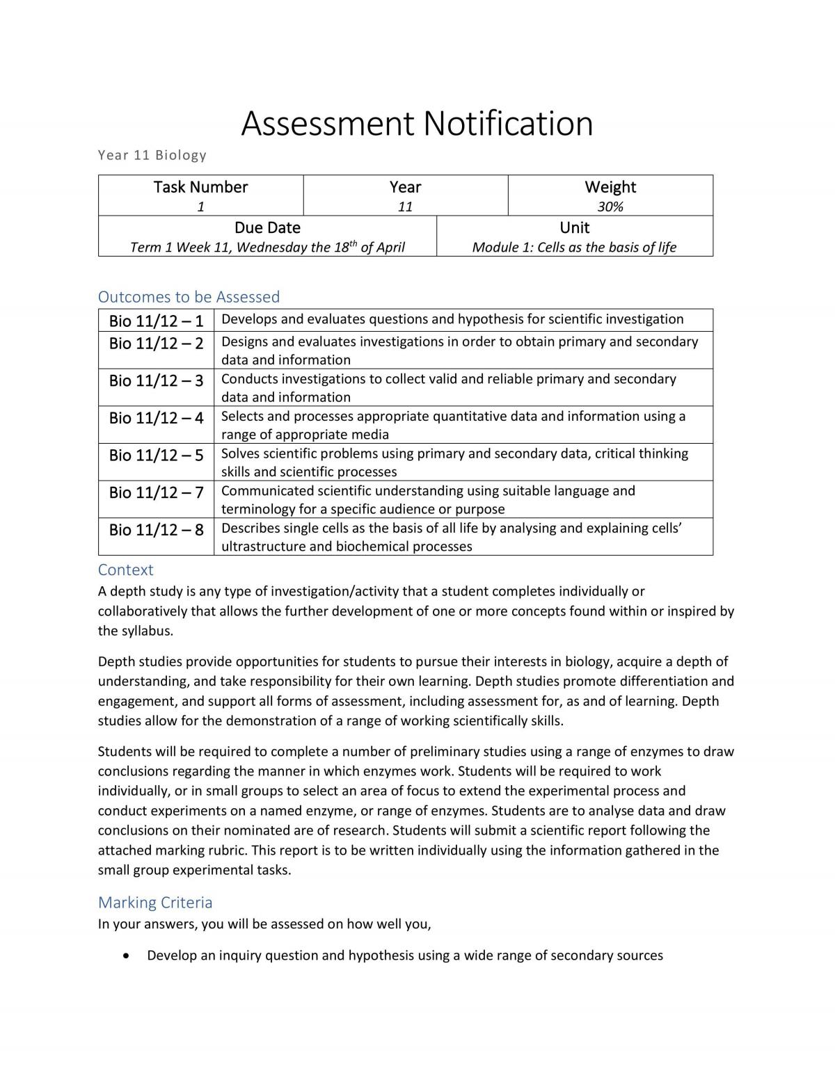 The Effect of pH on Enzyme Activity - Page 1