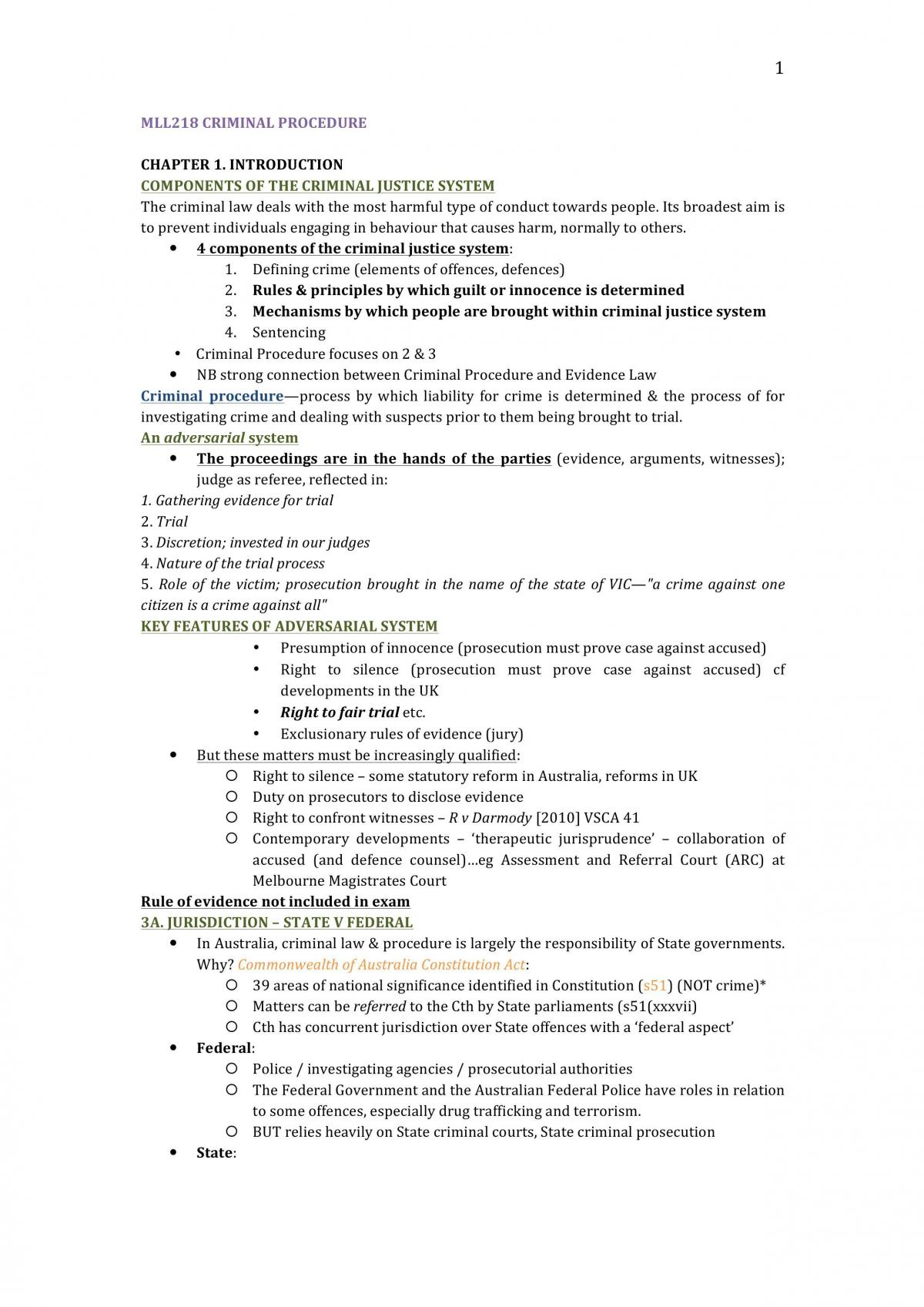 Criminal Procedure HD Notes - Page 1