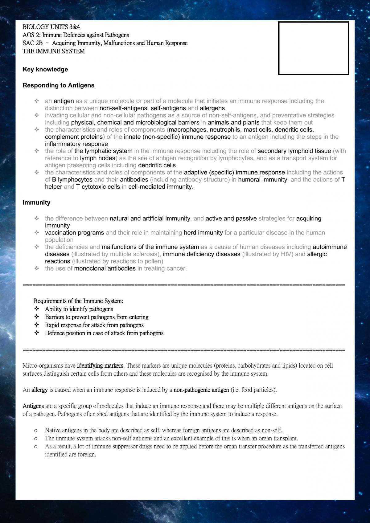 Immunity and Defence - Page 1
