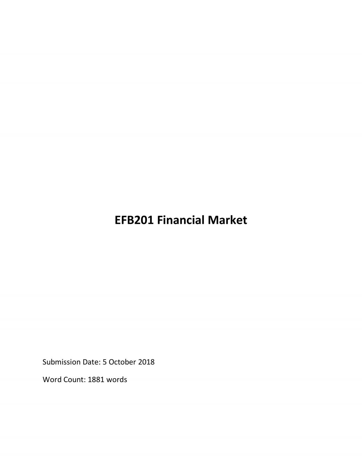 essay financial markets