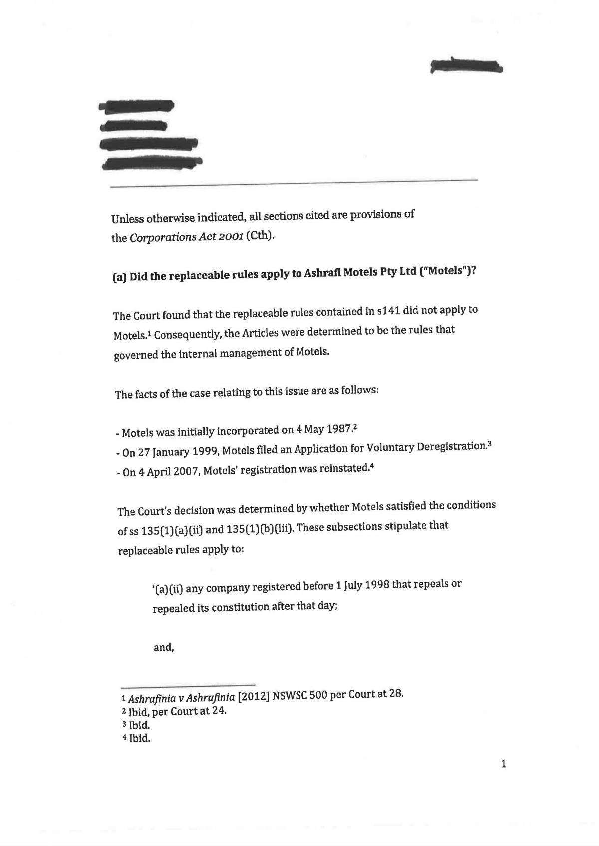 CLAW2201 Case Analysis HD - Page 1