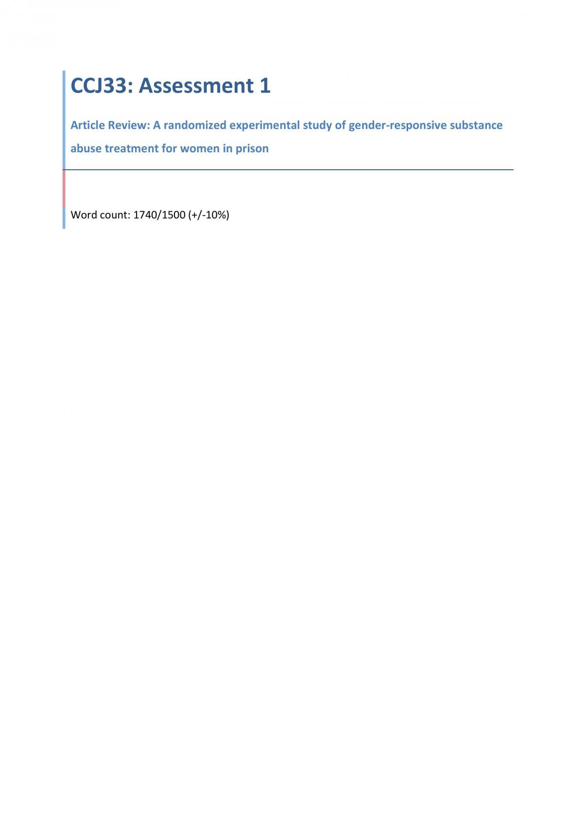 Article Review Assessment 1 - Page 1