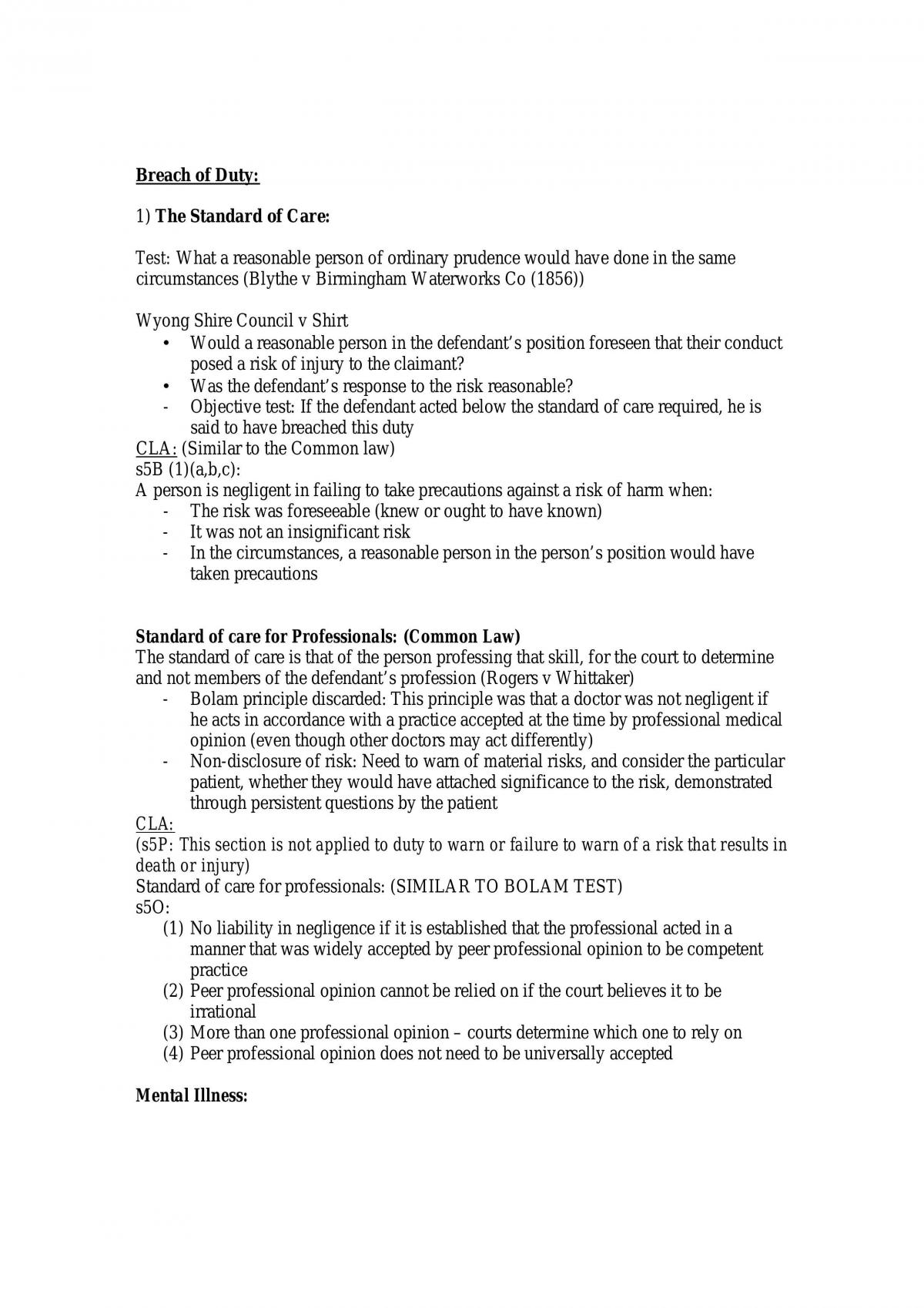 Cla And Case Summaries - Page 1