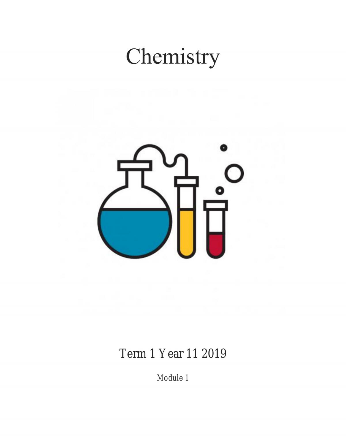 Chemistry Study Guide Term 1 & 2 - Page 1