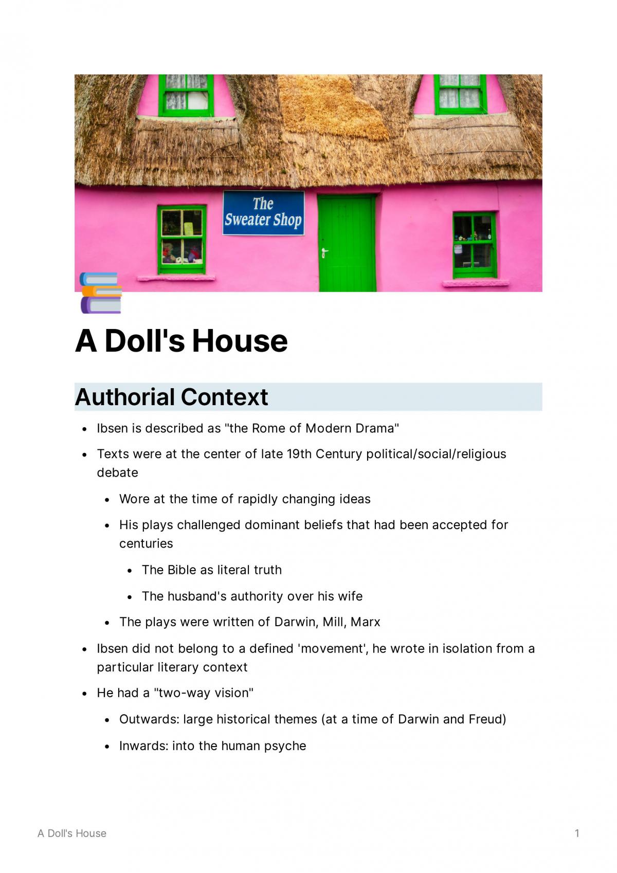 essay topics for a doll's house