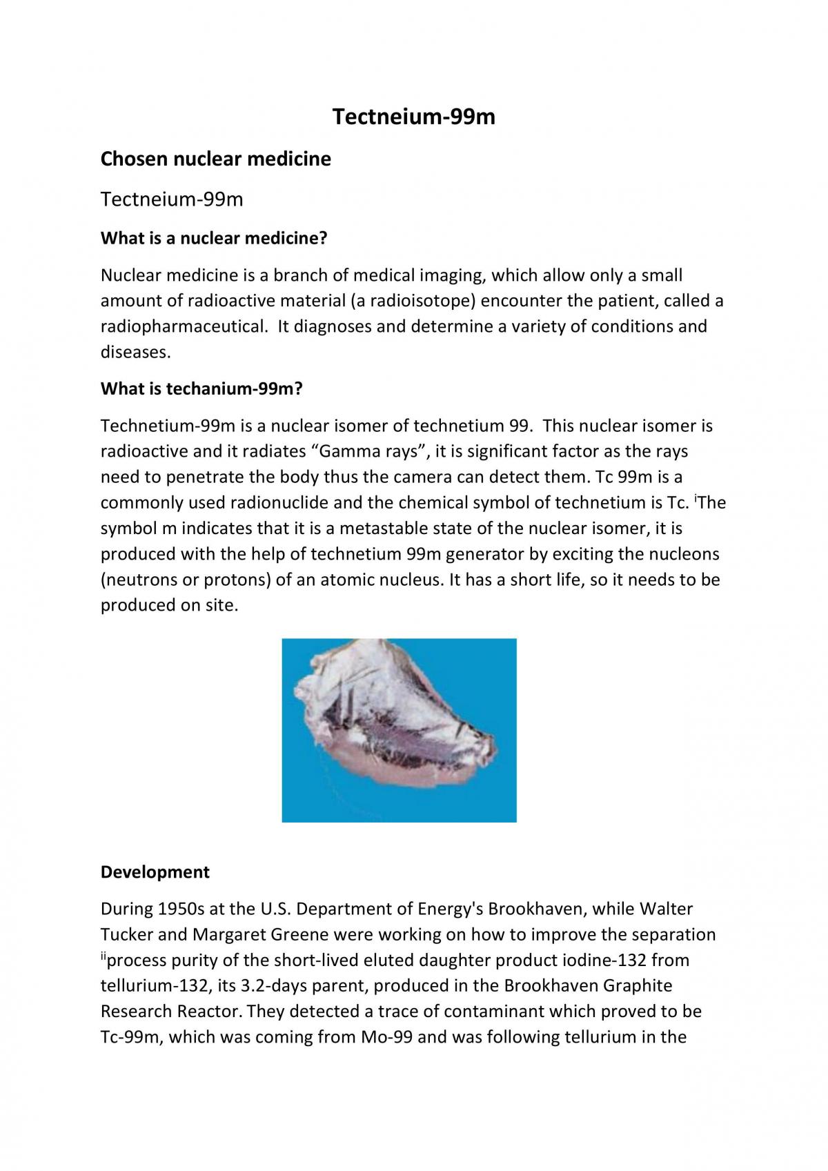 Research on Technetium -99m - Page 1