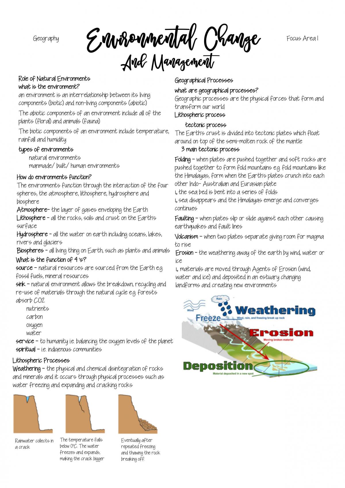 Geography Part 1 Notes - Page 1