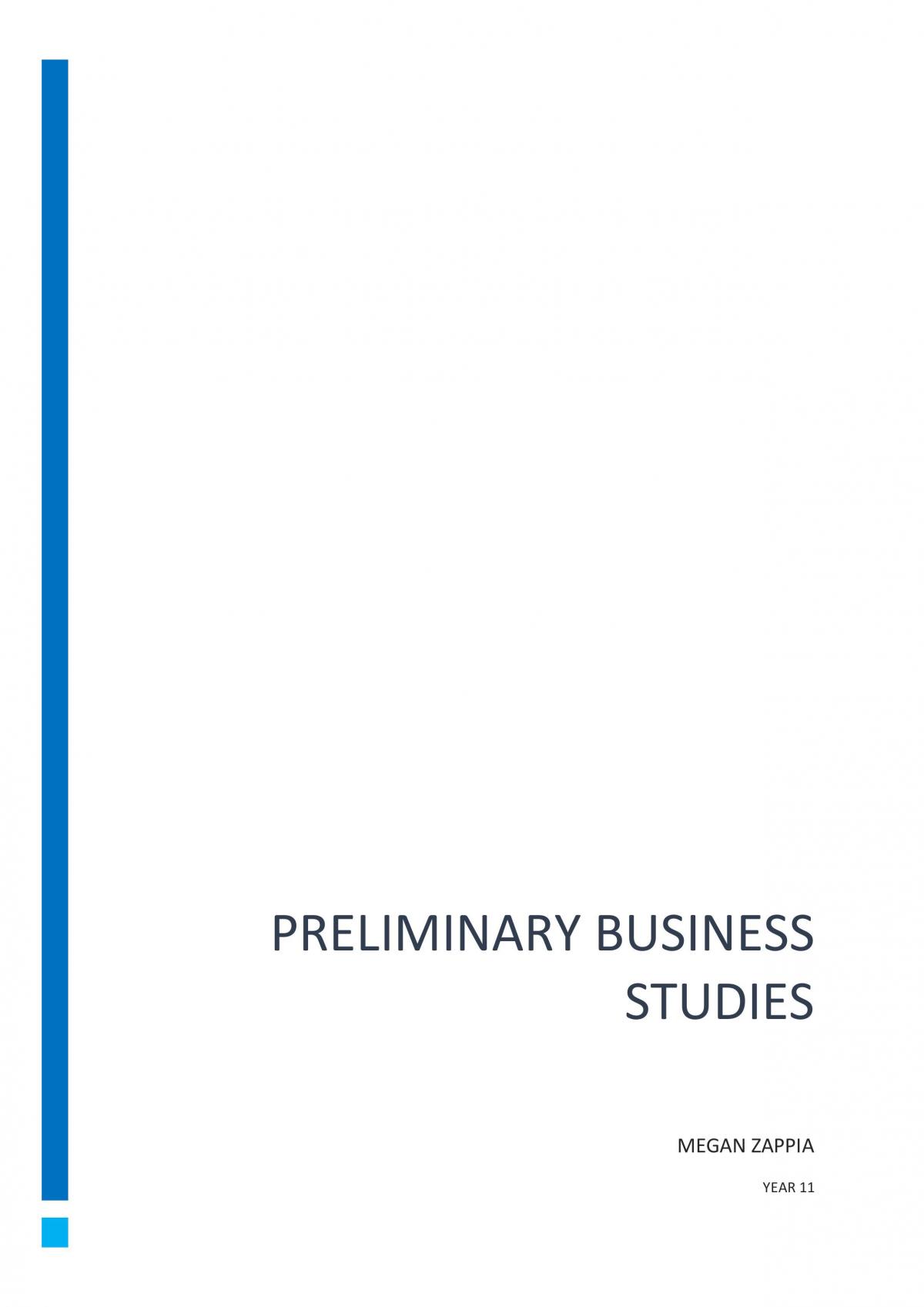 Complete Preliminary Business Studies Notes - Page 1