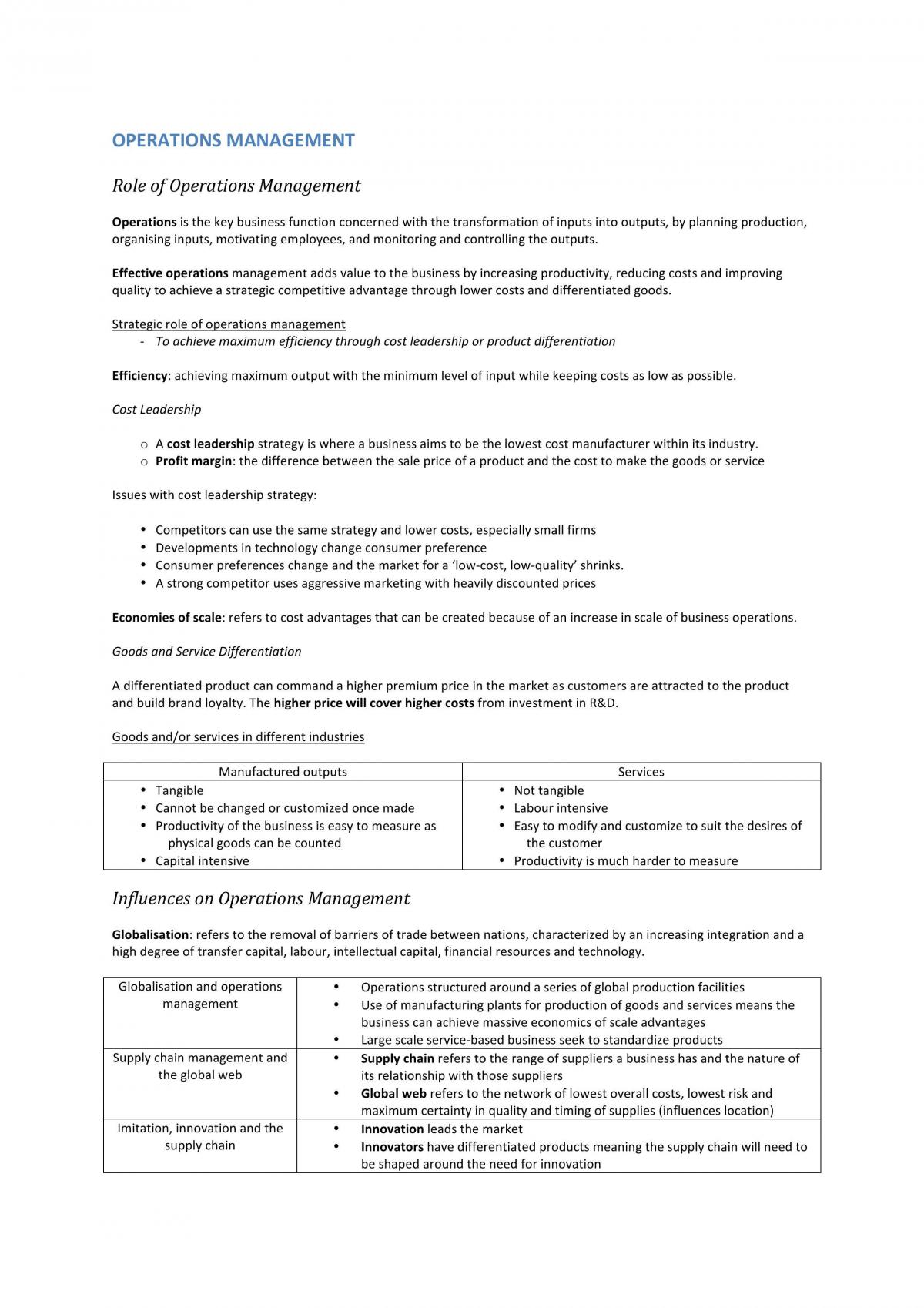 Year 12 HSC Business Study Complete Study Notes - Page 1