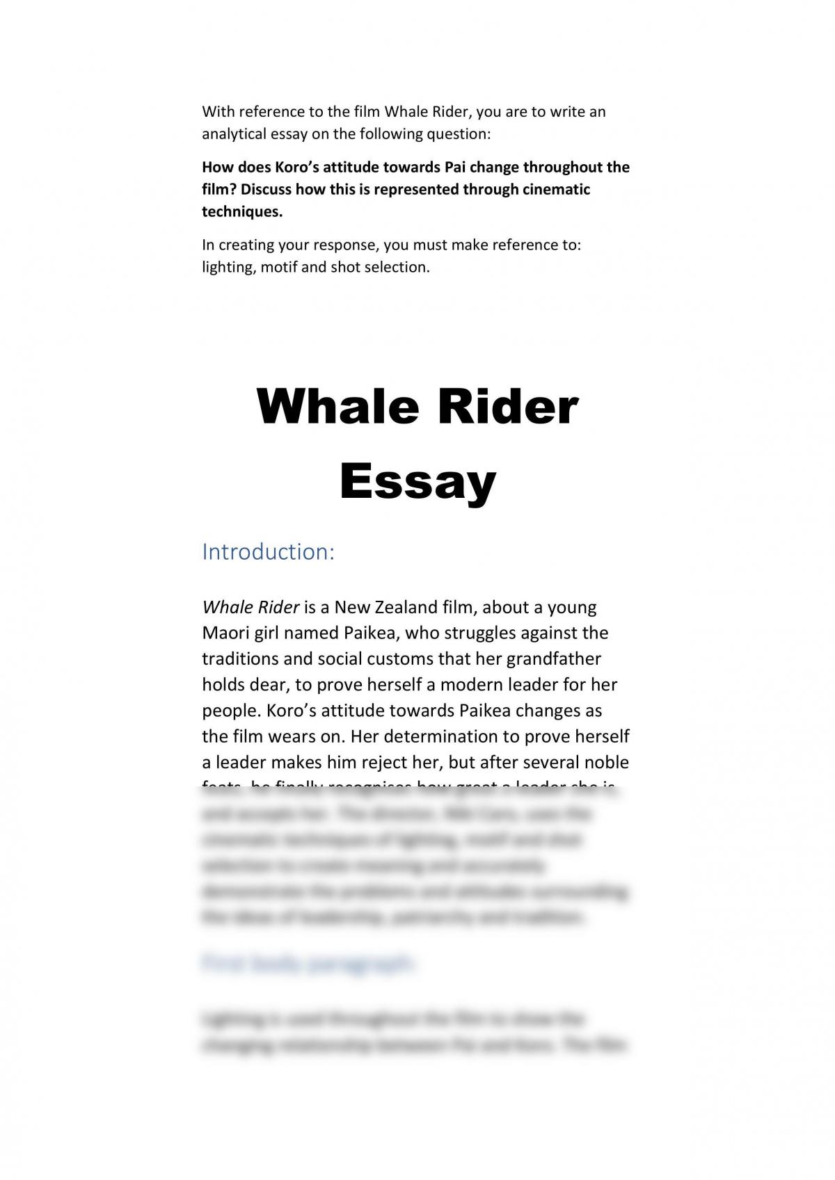 the whale essay deutsch