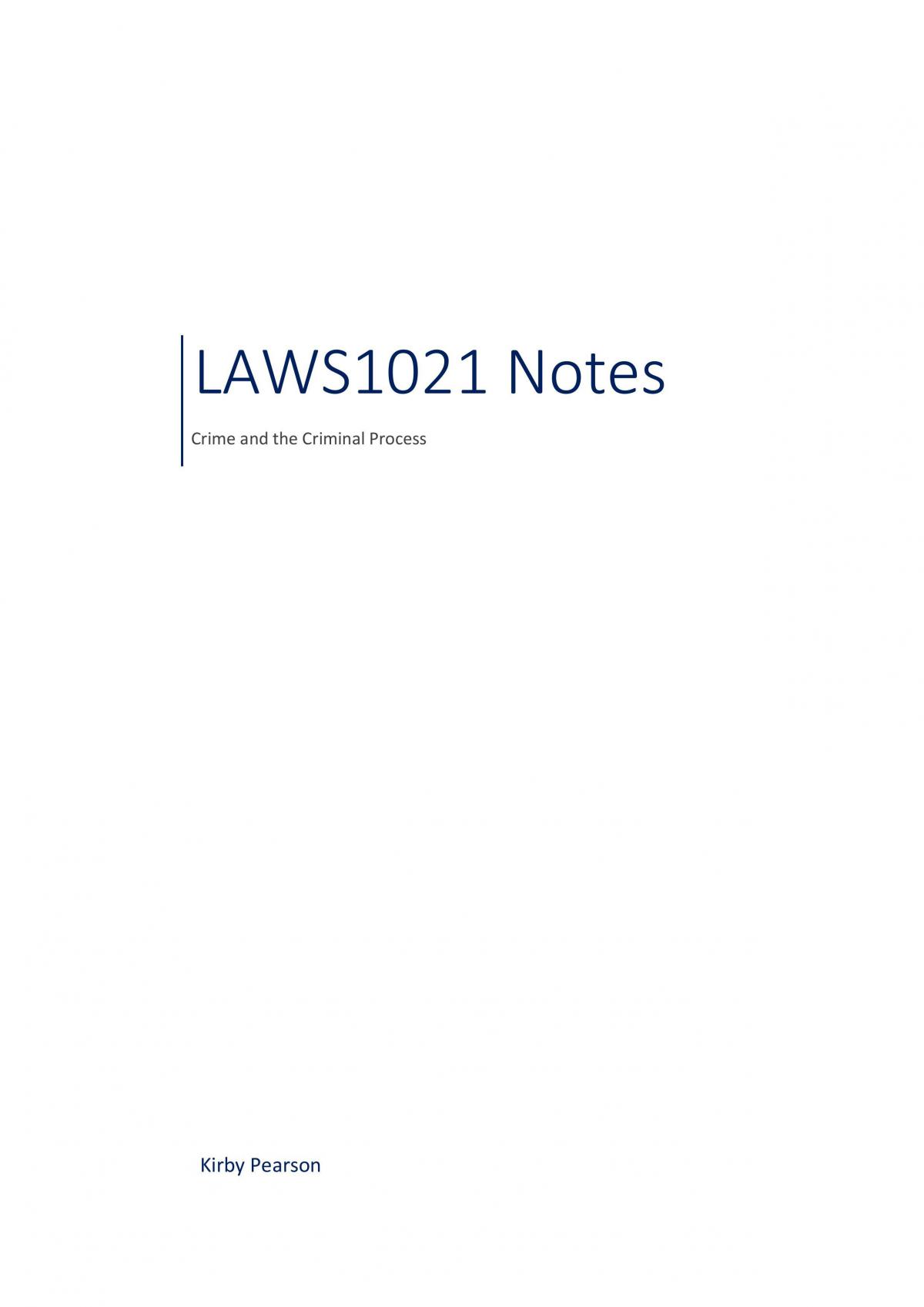 LAWS1021 Course Notes - Page 1