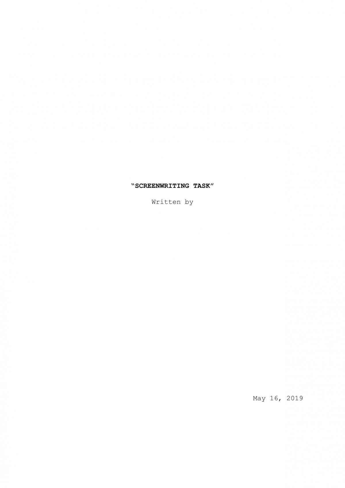 Screenwriting Task - Page 1