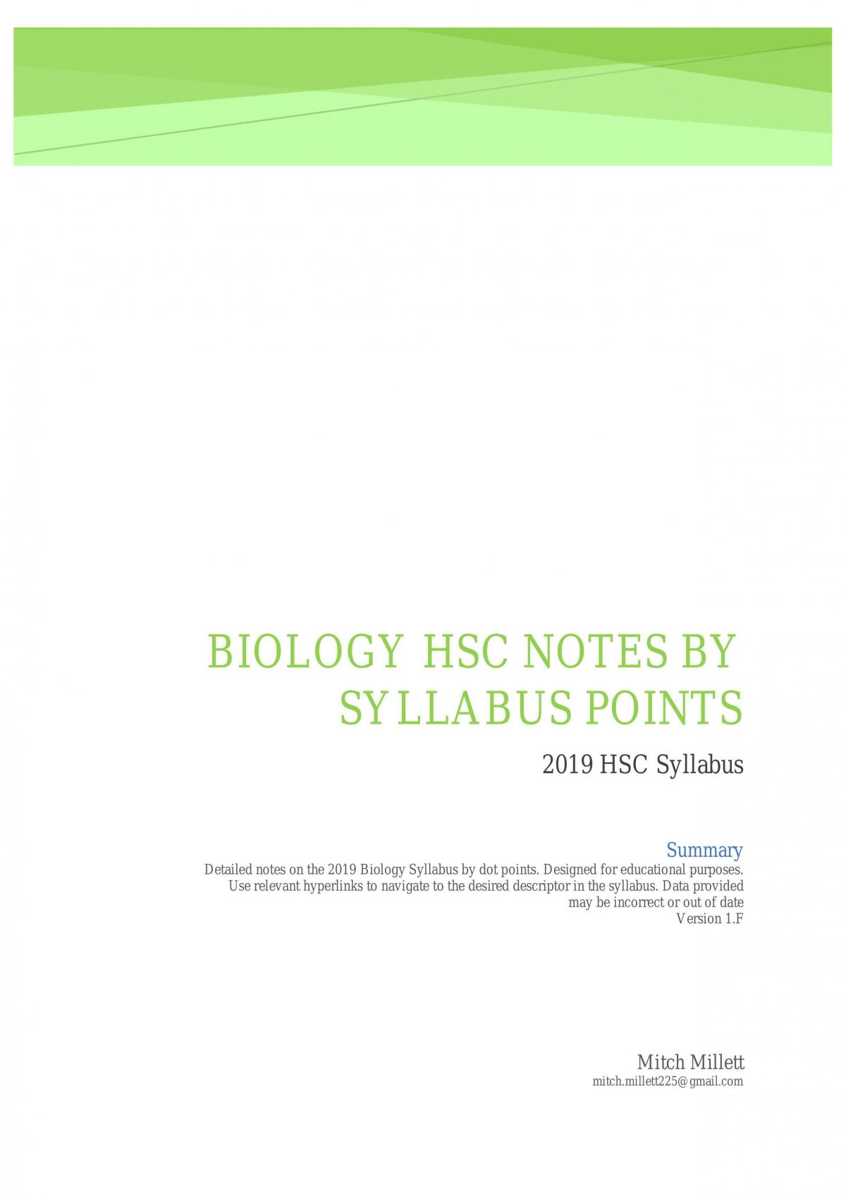 Biology Notes - Page 1
