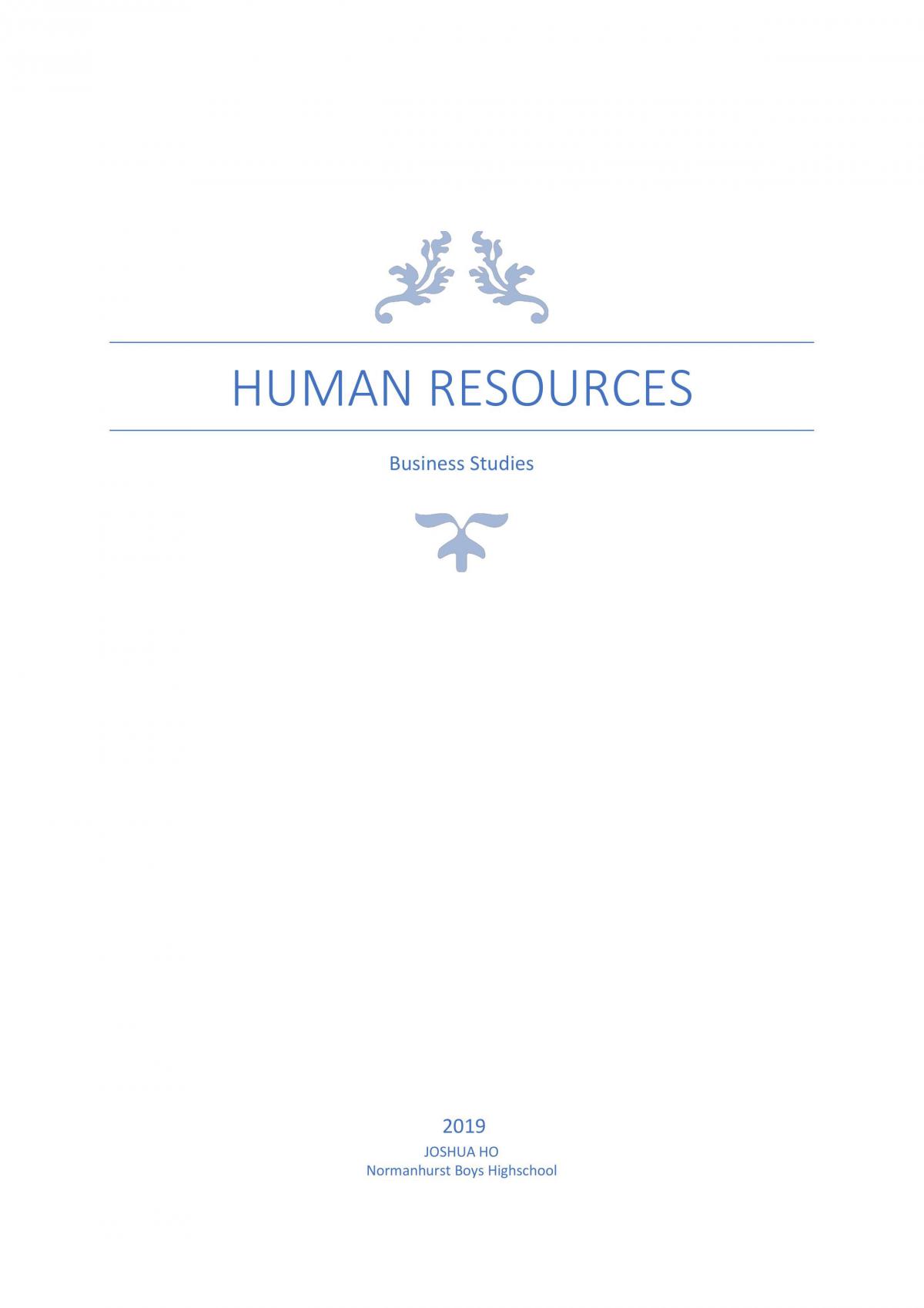 Human Resources-Full Syllabus Notes - Page 1