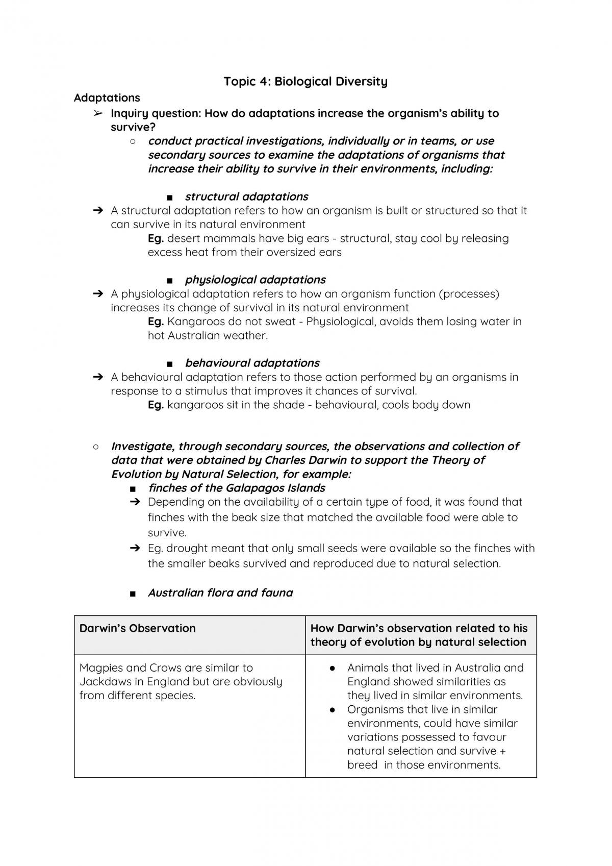Topic 4: Biological Diversity  - Page 1