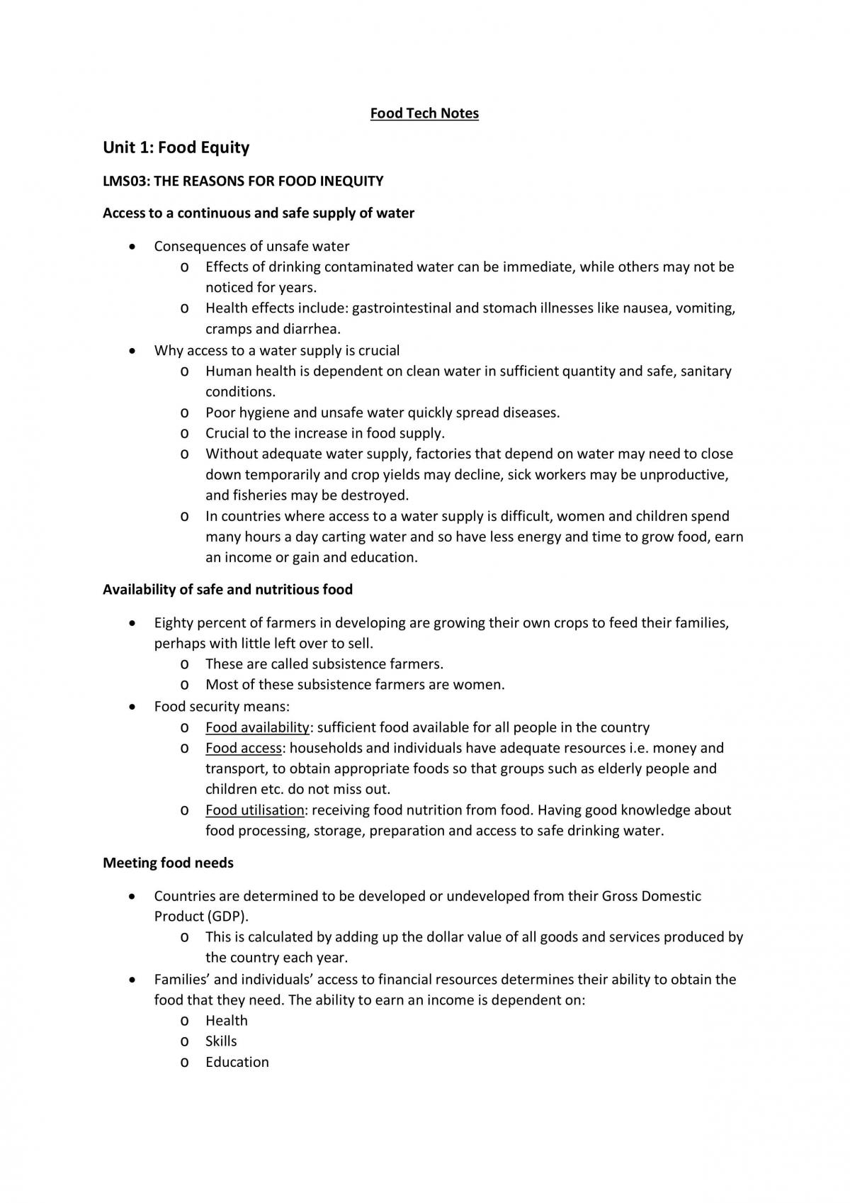 Basic Food Technology Review Notes - Page 1