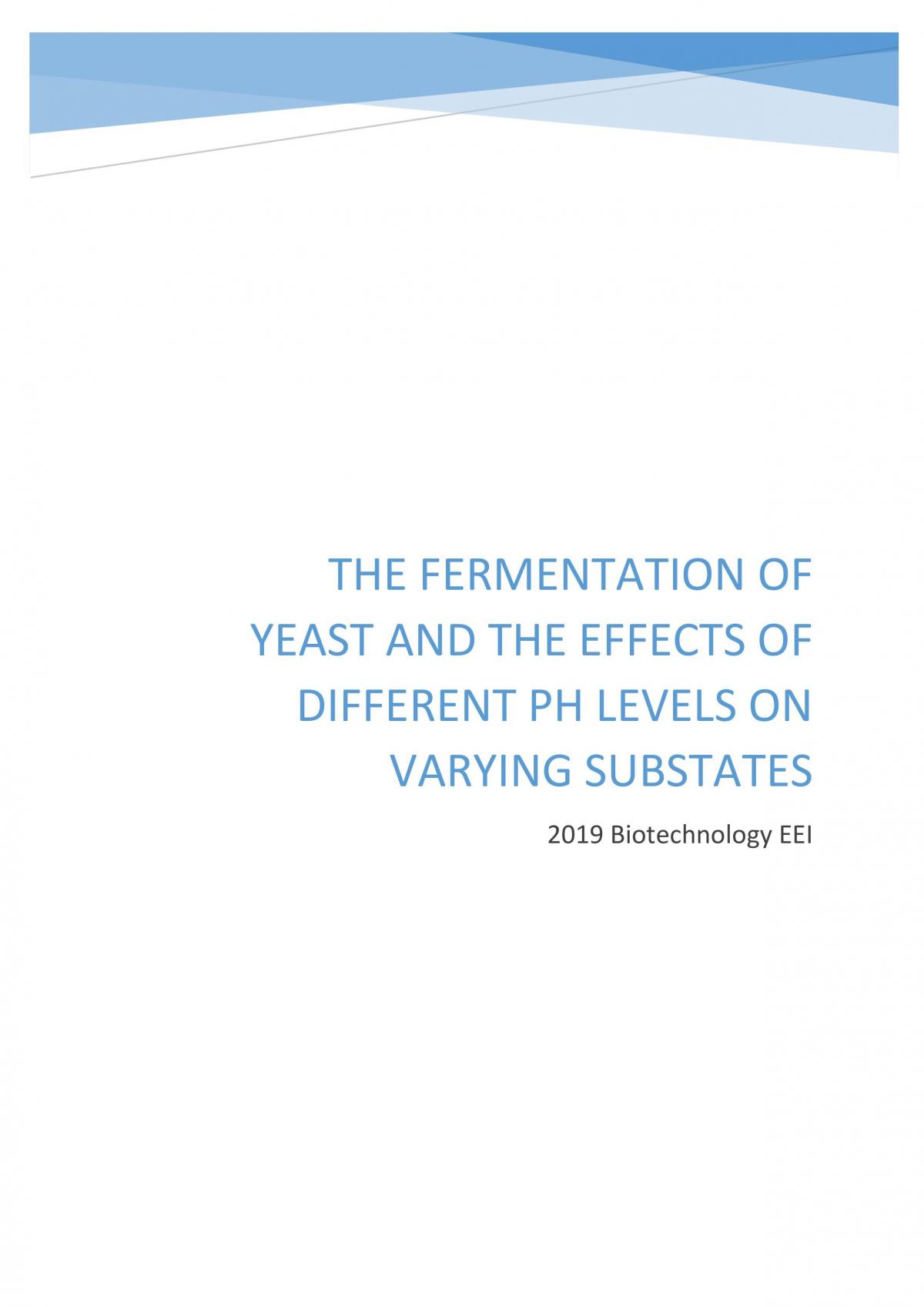 Fermentation of Yeast Biotechnology - Page 1