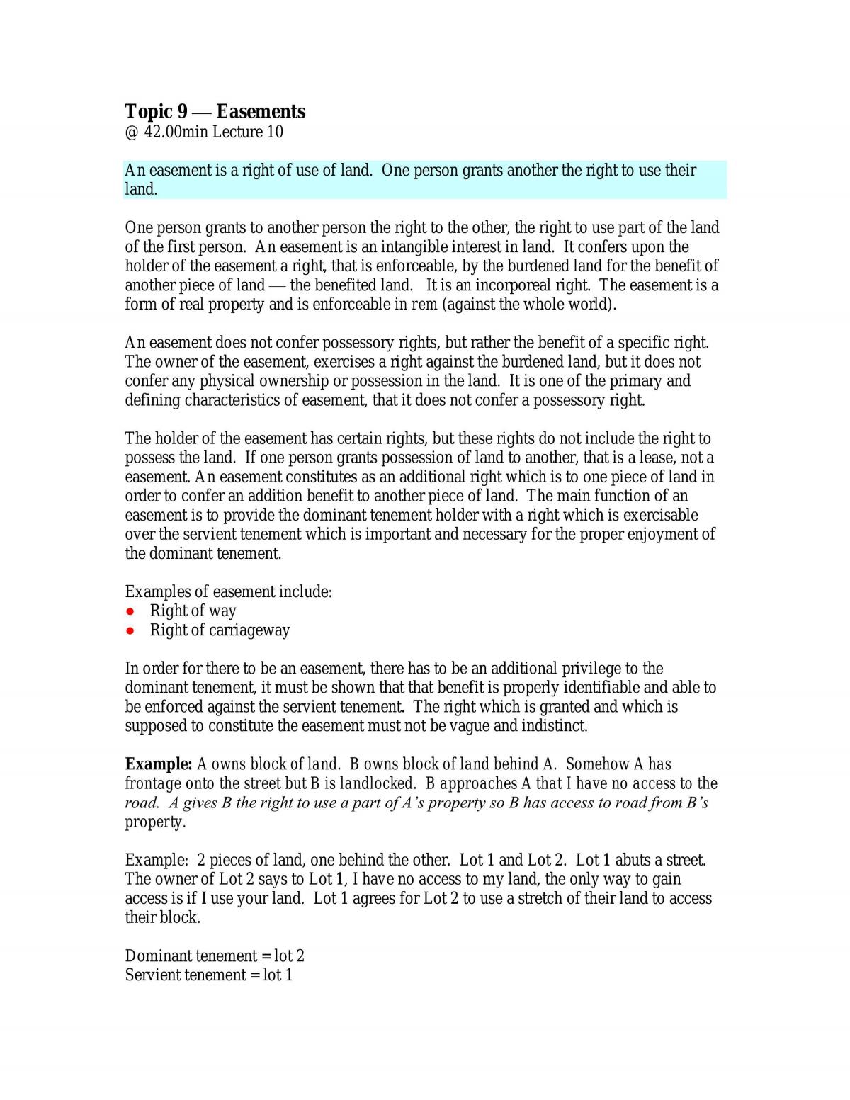 Easements - Page 1