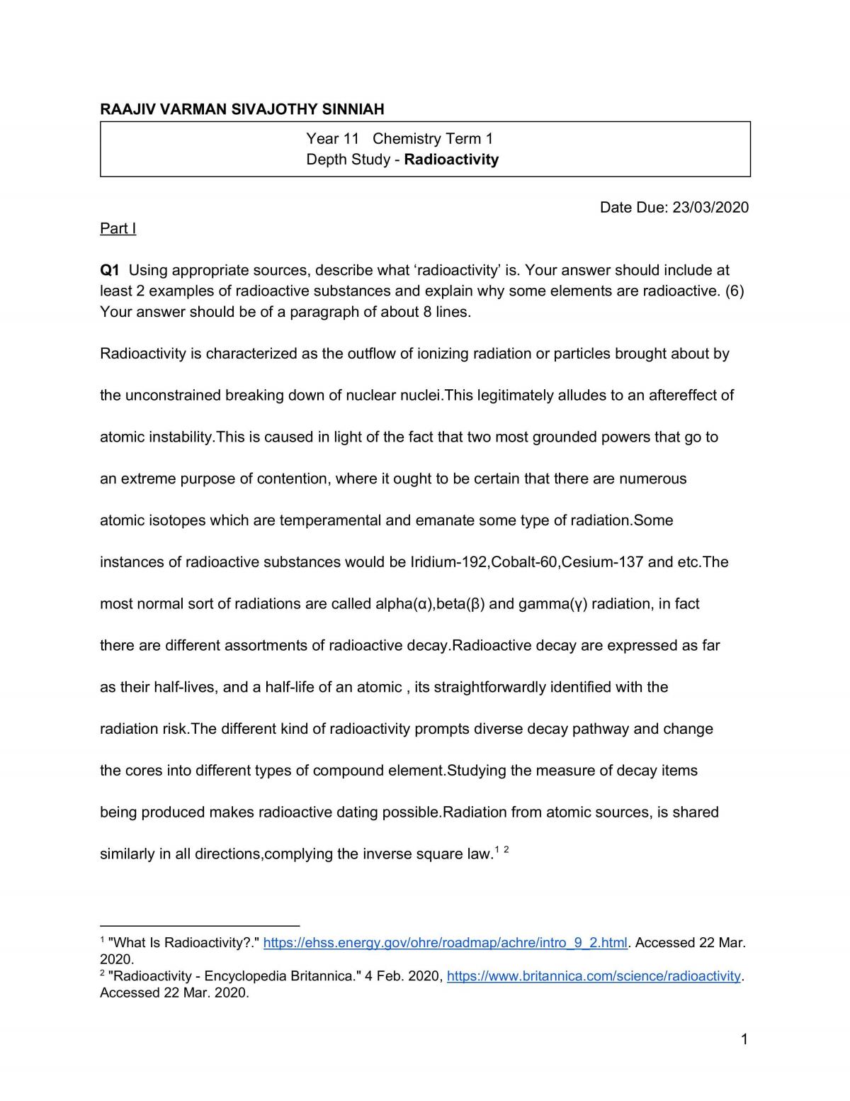Radioactivity - Page 1