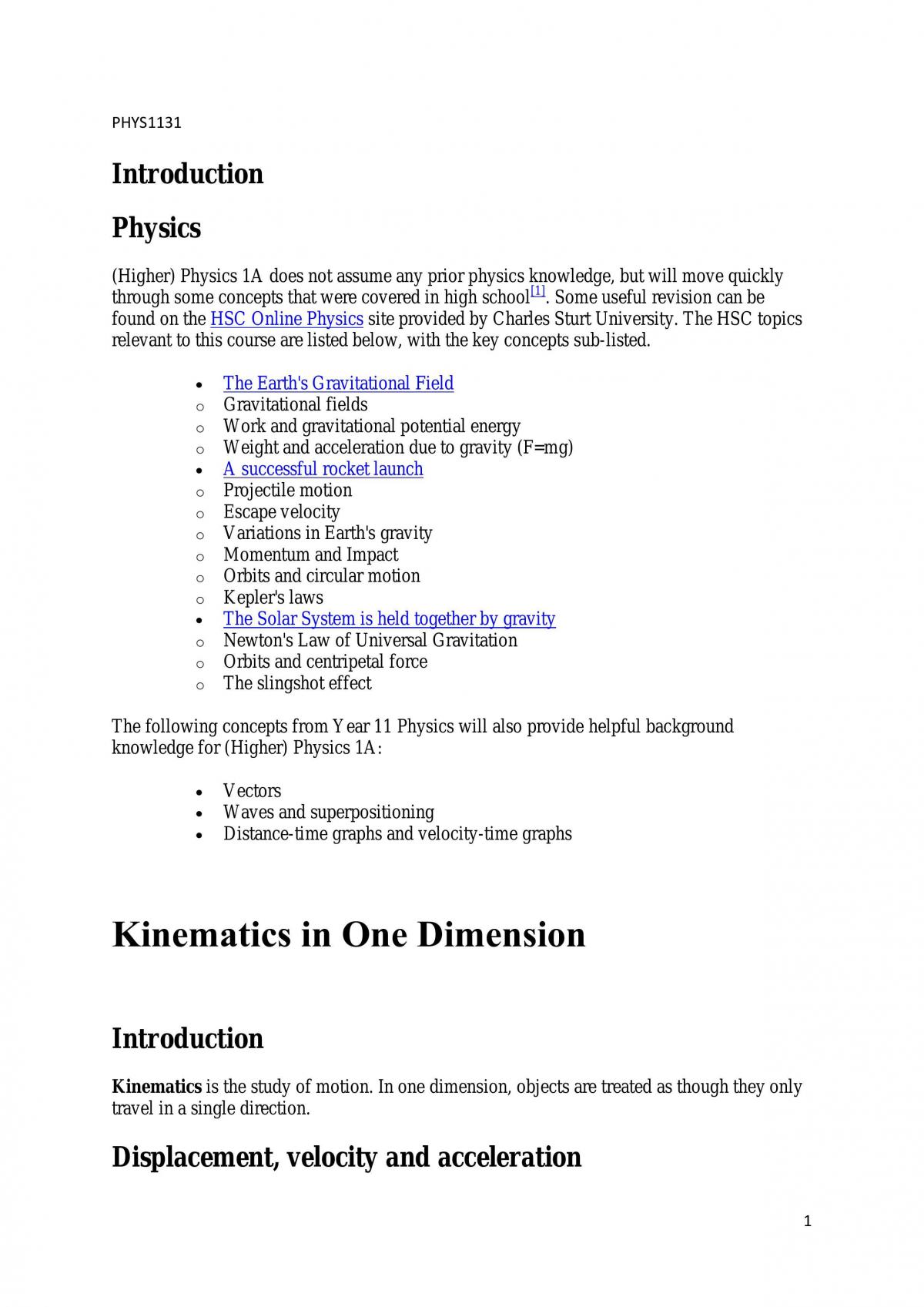 PHYS1131 - Page 1