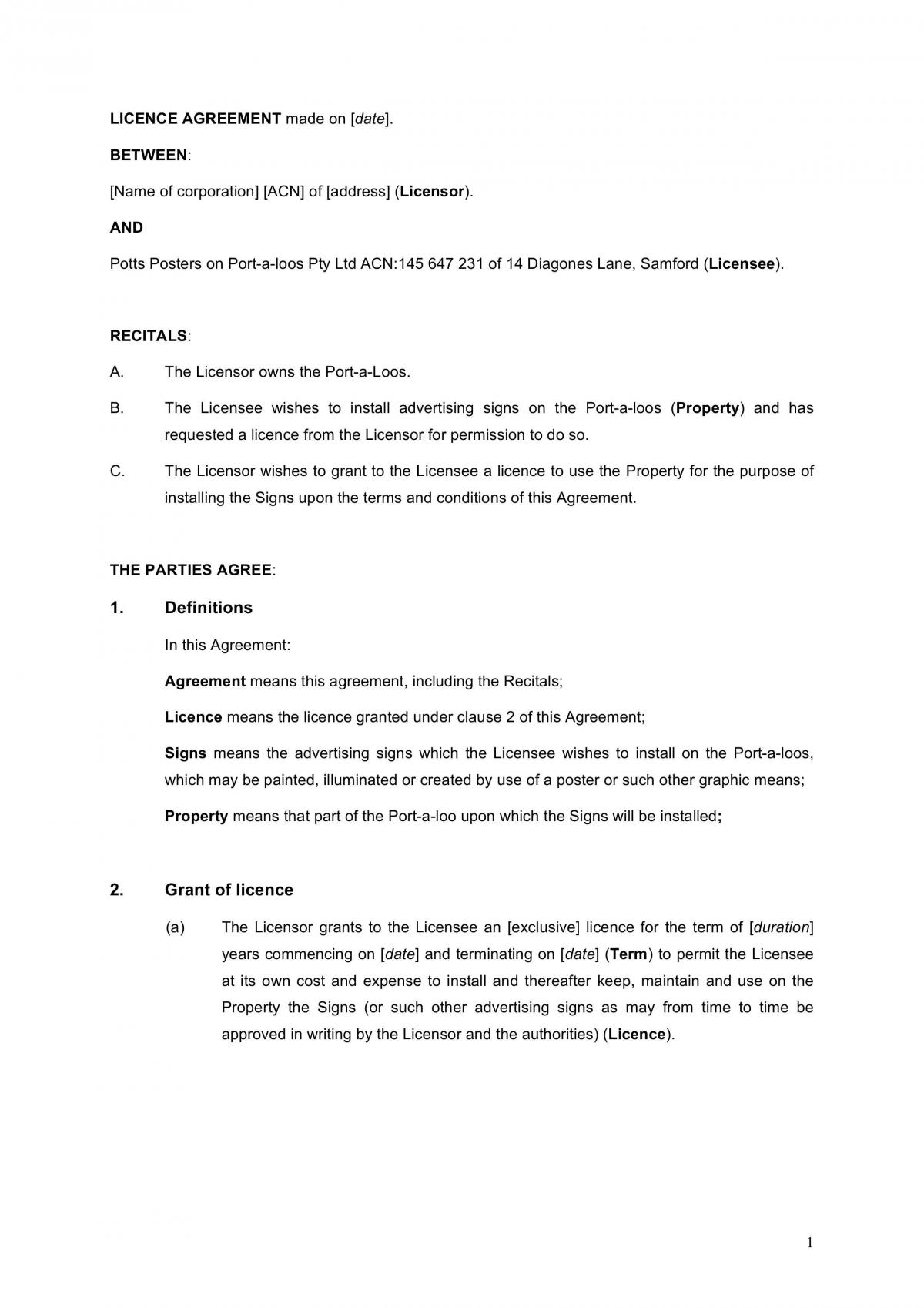 Drafting Agreement  - Page 1