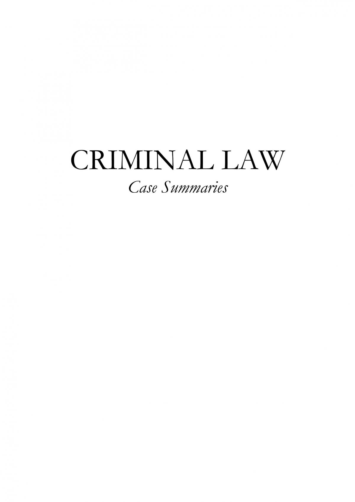 Criminal Law case summaries - Page 1
