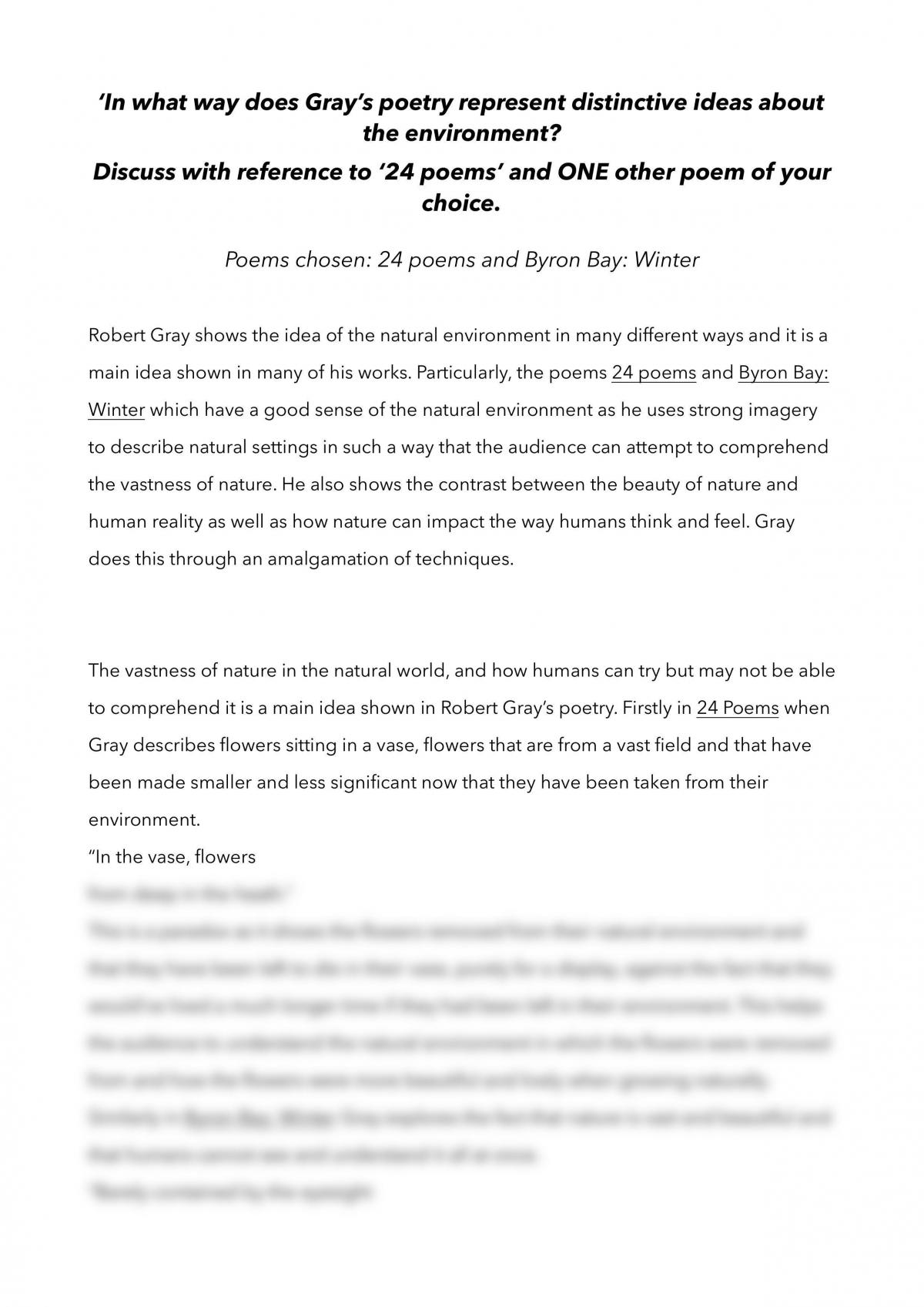 Реферат: Robert Gray Essay Research Paper Poetry essay