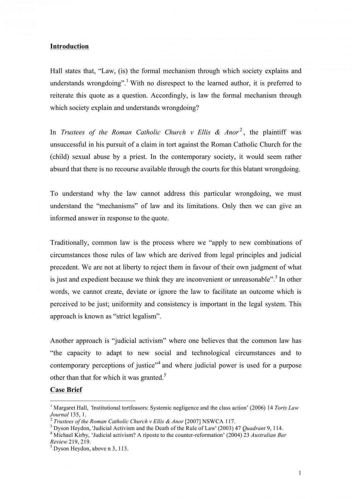 Legal Writing Exercise 2 - Page 1