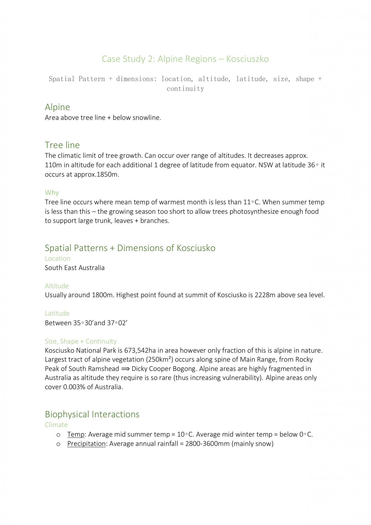 Case study 2: Alpine Regions- Kosciusko  - Page 1