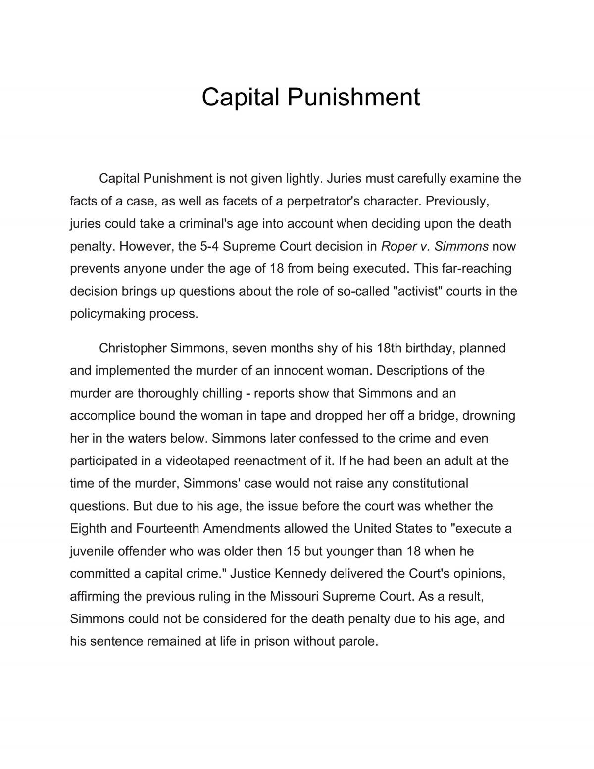 conclusion of capital punishment essay