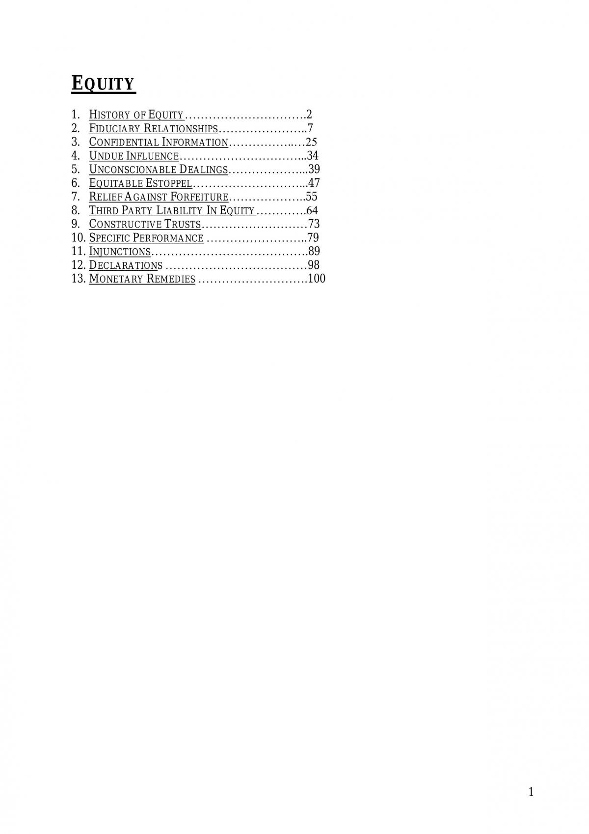 Equity  - Page 1
