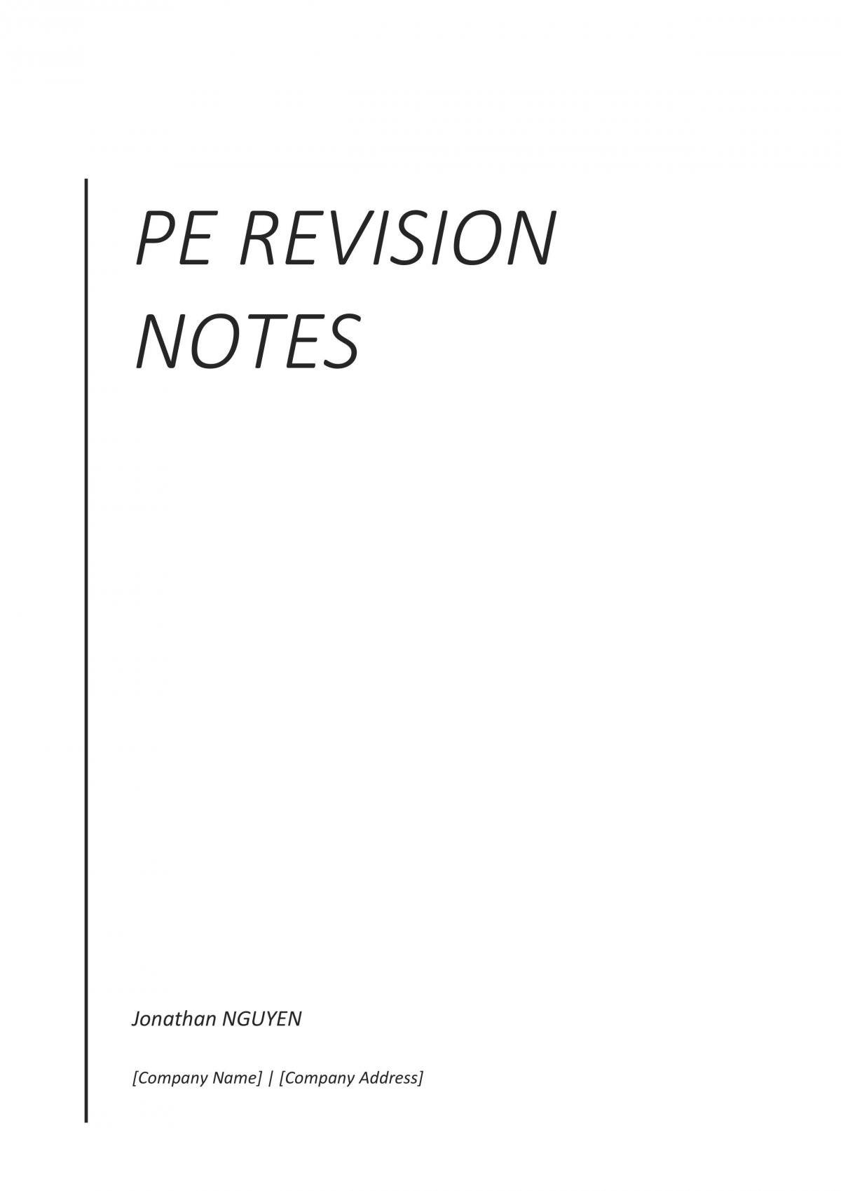 PE Revision Notes - Page 1