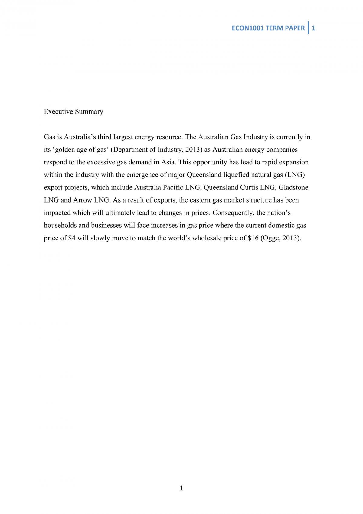 ECON1001 essay/term paper - Page 1