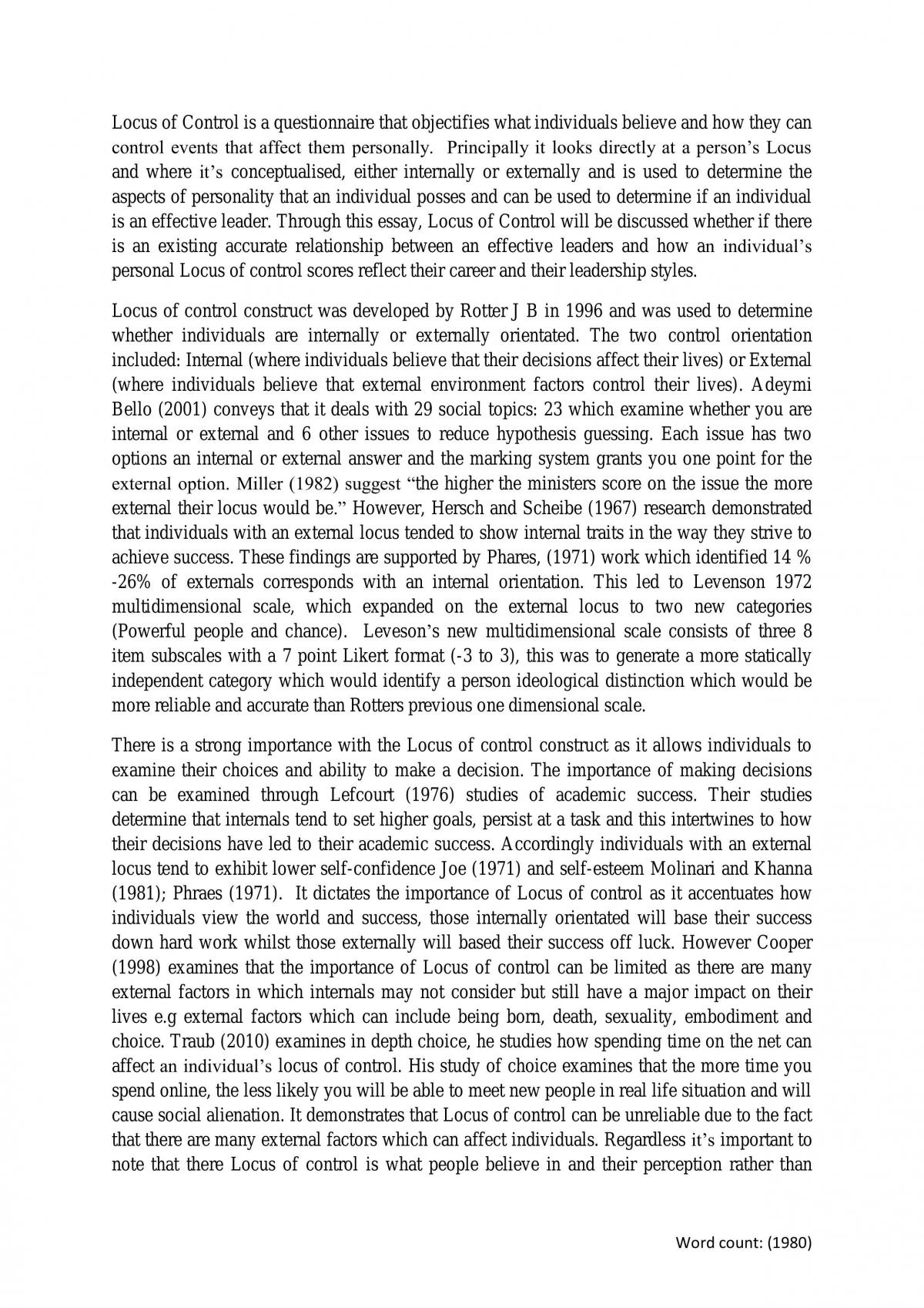 Locus of Control - Page 1