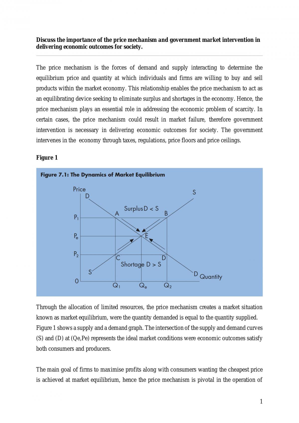 Markets Essay  - Page 1