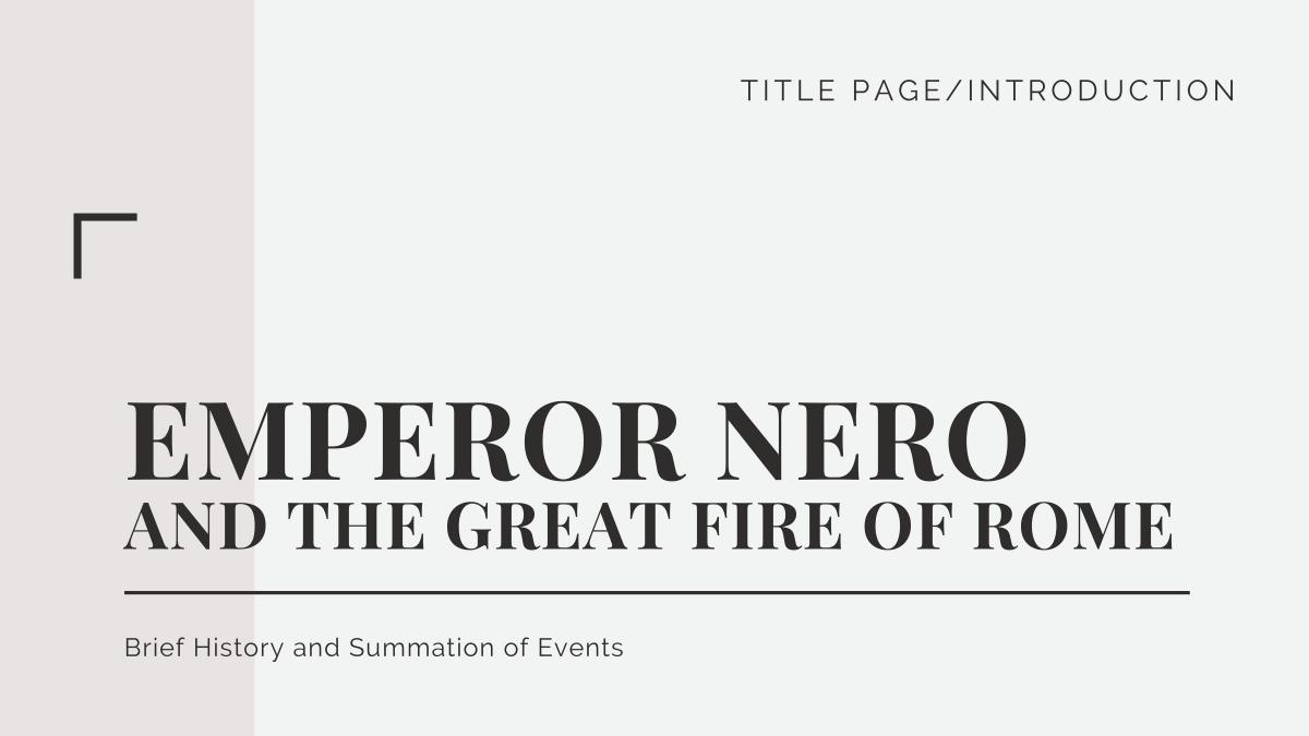 Presentation on Emperor Nero  - Page 1