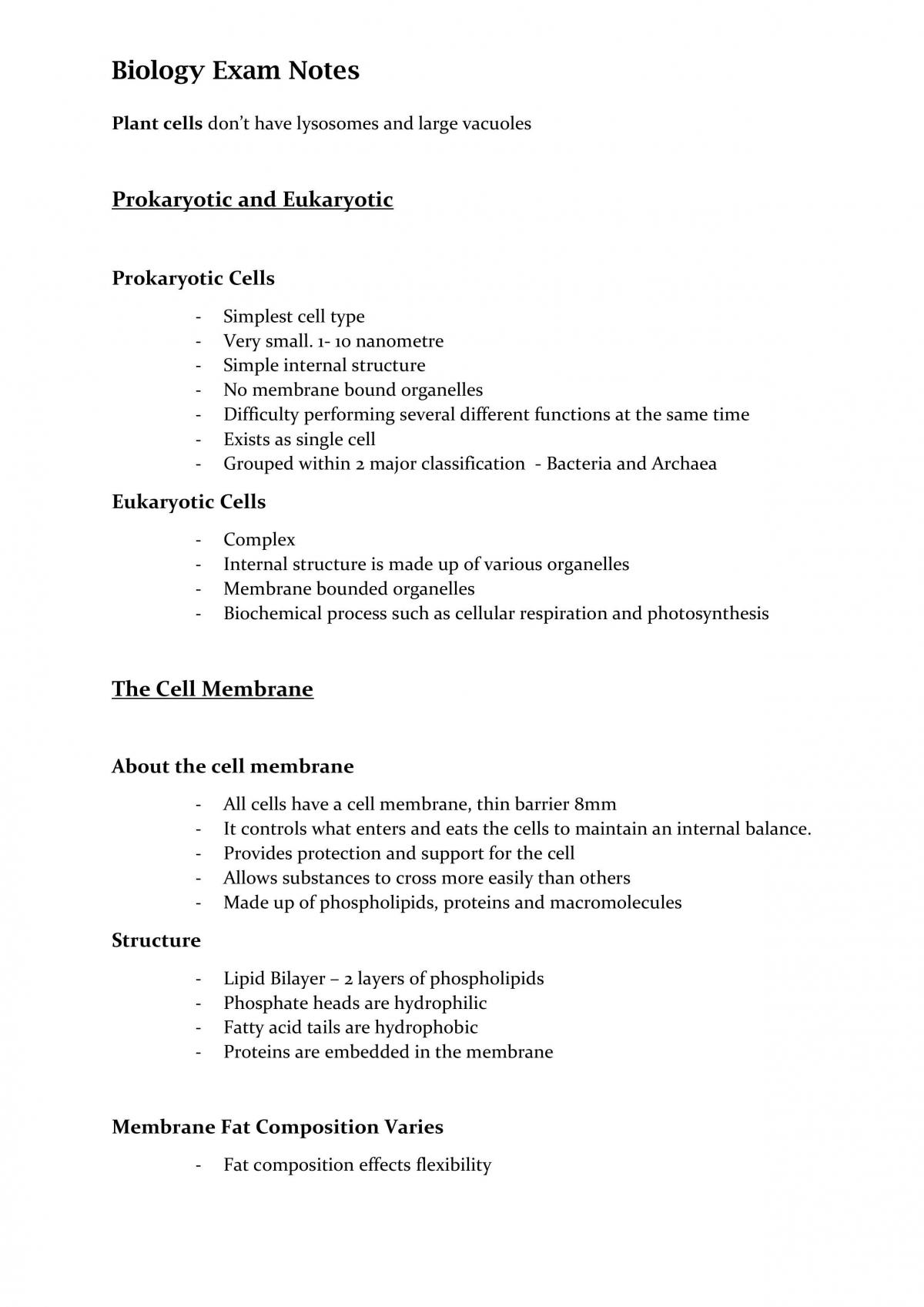 Biology A - Partial Exam Notes  - Page 2